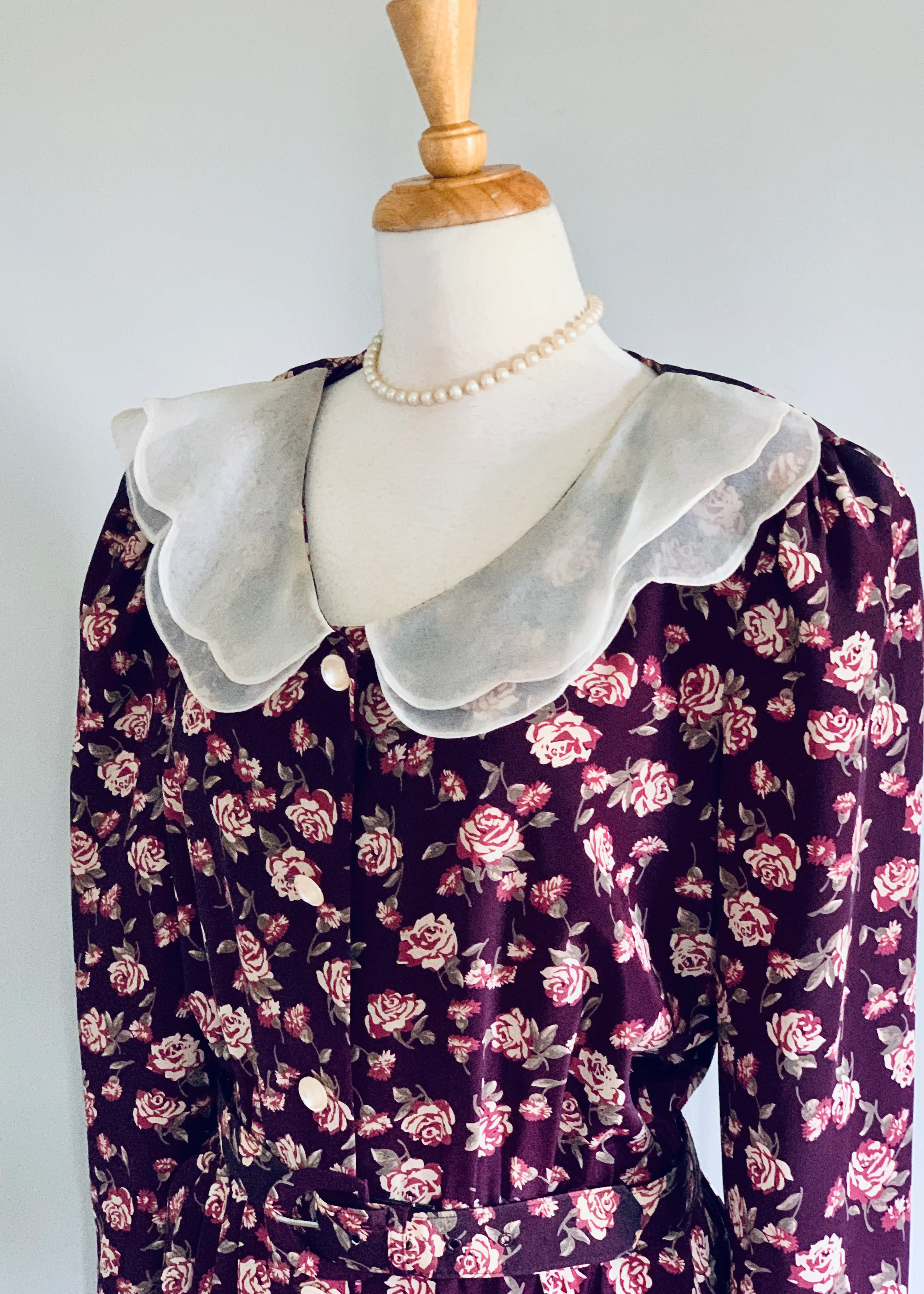 80s Floral Tea Dress By Leslie Faye - Image 6