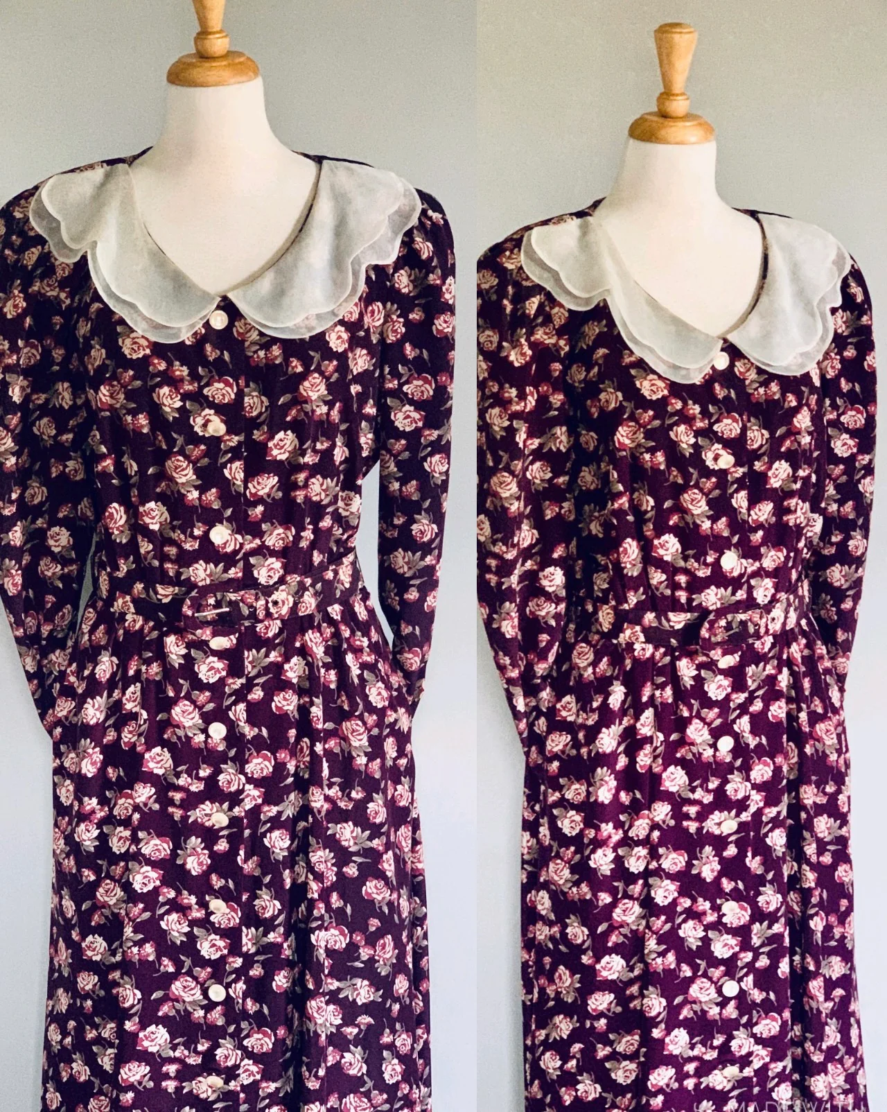 80s Floral Tea Dress By Leslie Faye - Image 7