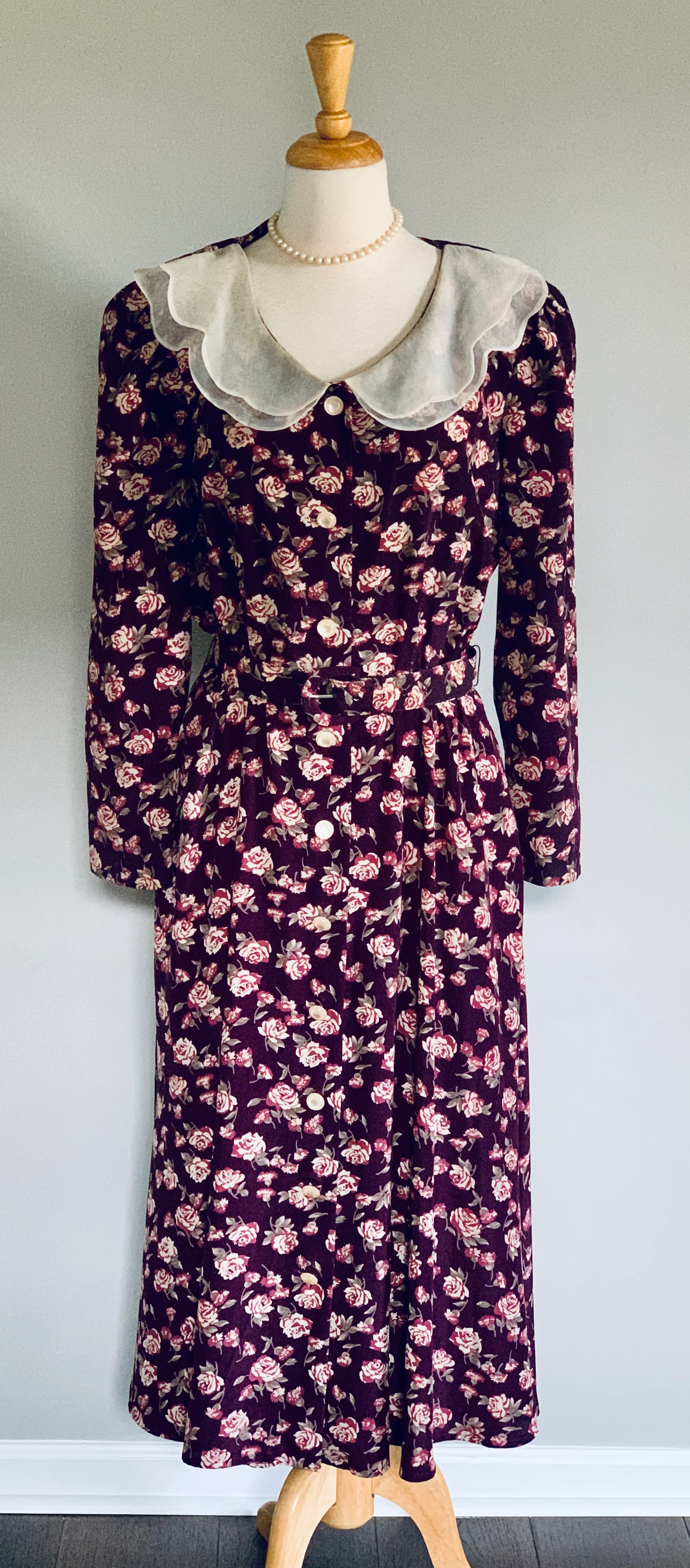 80s Floral Tea Dress By Leslie Faye - Image 8
