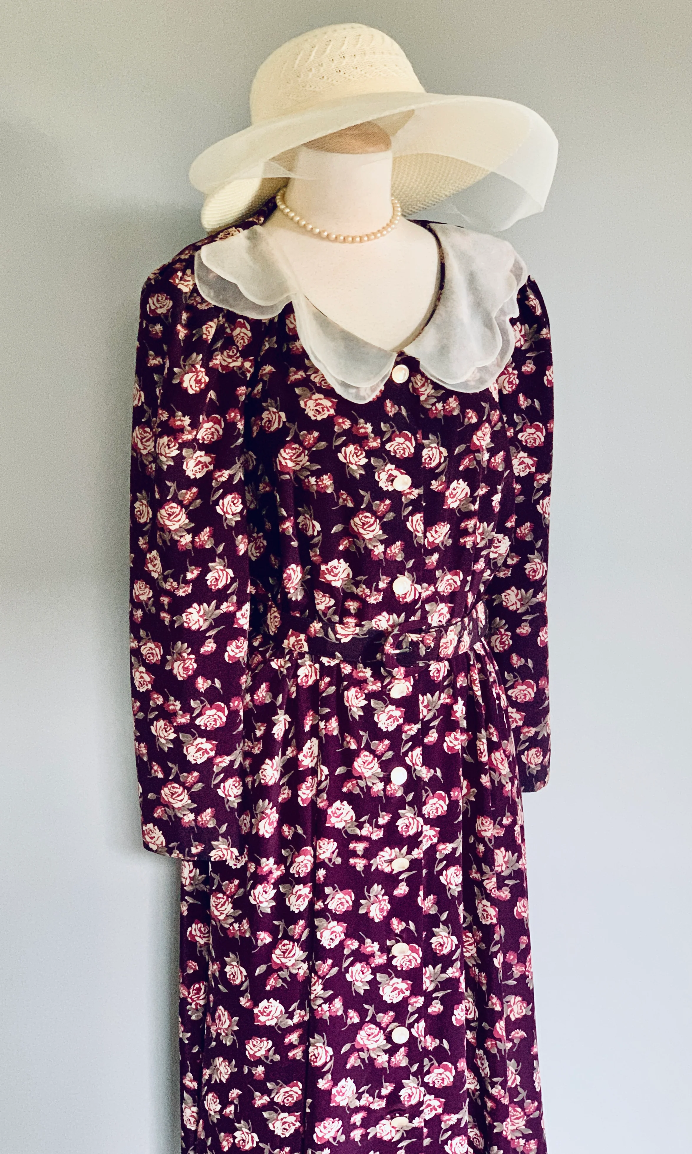 80s Floral Tea Dress By Leslie Faye - Image 9