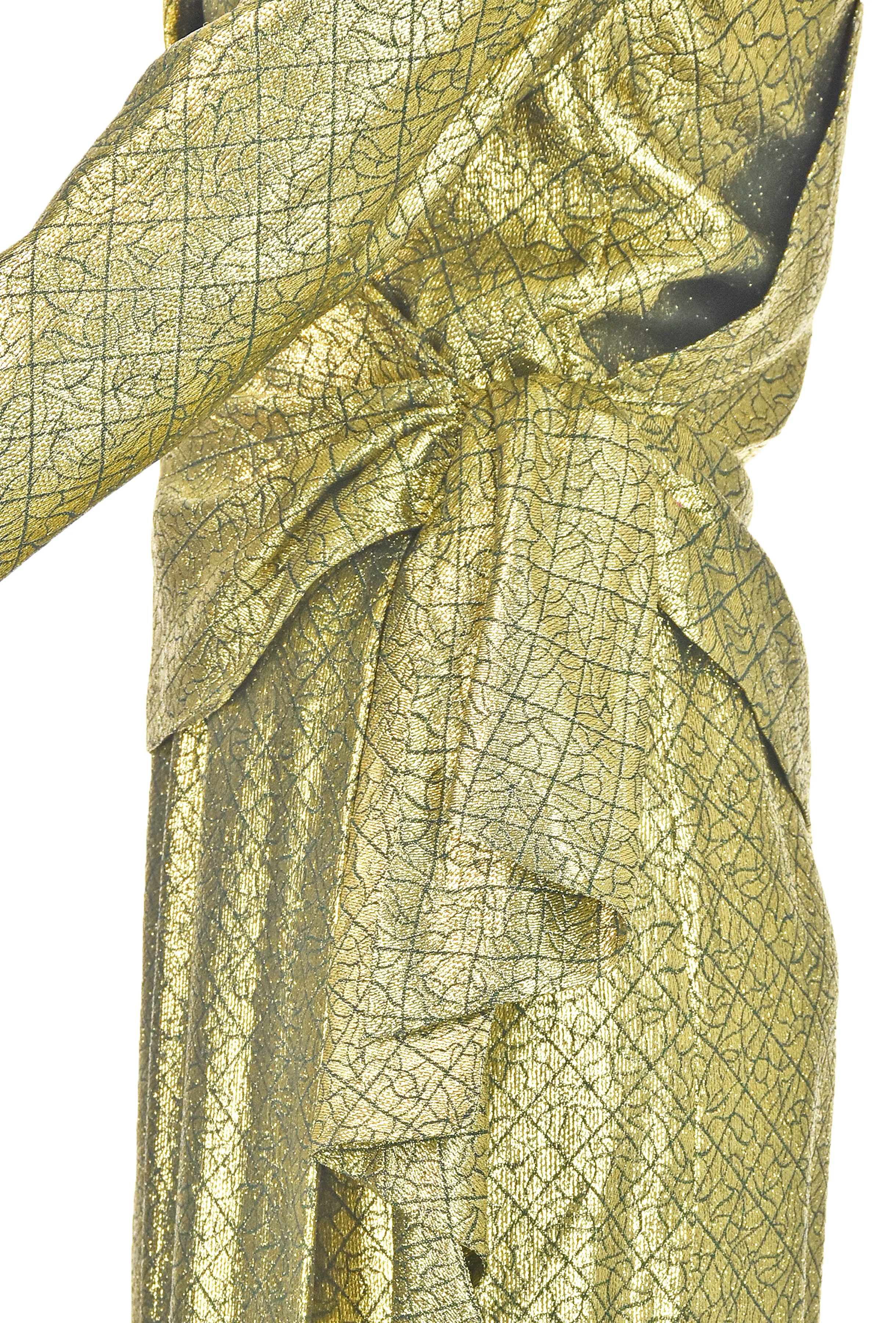 80s French Couture Gold Lamè Two Piece Coctail Dress By Philippe Venet - Image 6