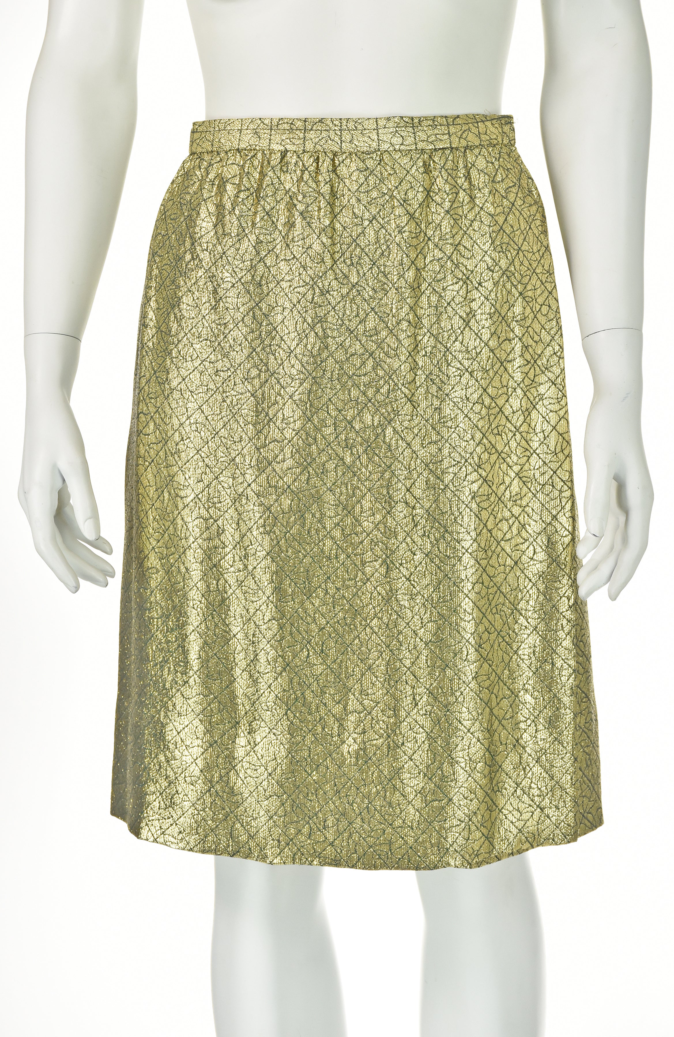 80s French Couture Gold Lamè Two Piece Coctail Dress By Philippe Venet - Image 7