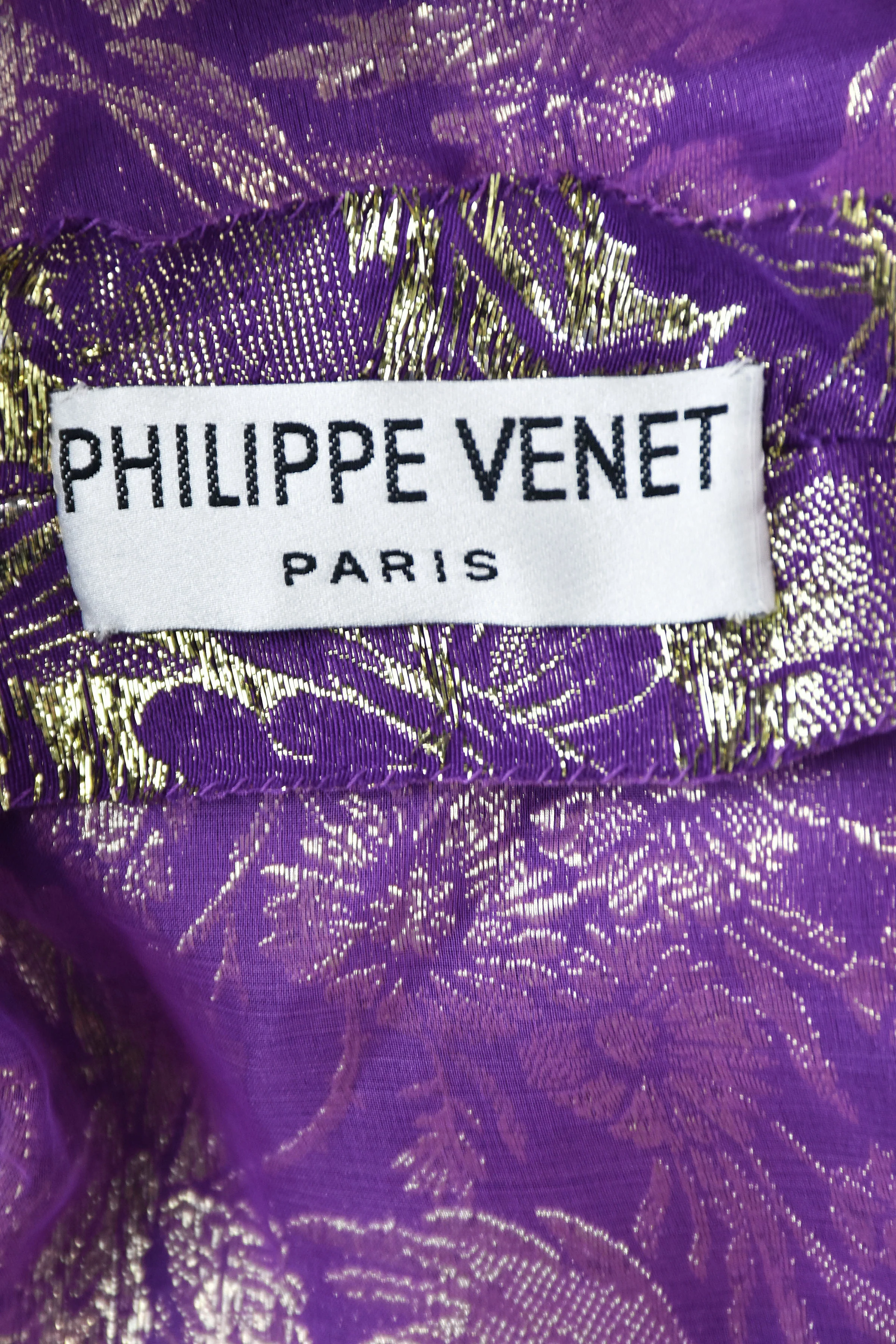 80s French Couture Purple And Gold 2-pc Cocktail Dress By Philippe Venet - Image 7