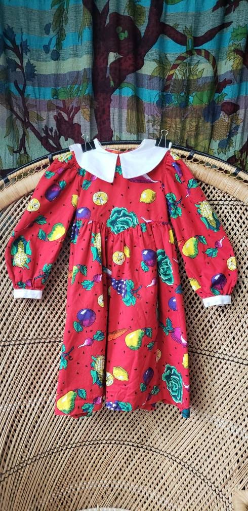 80s Fruits and Veggies Dress 4t by Cary San Francisco - Image 4