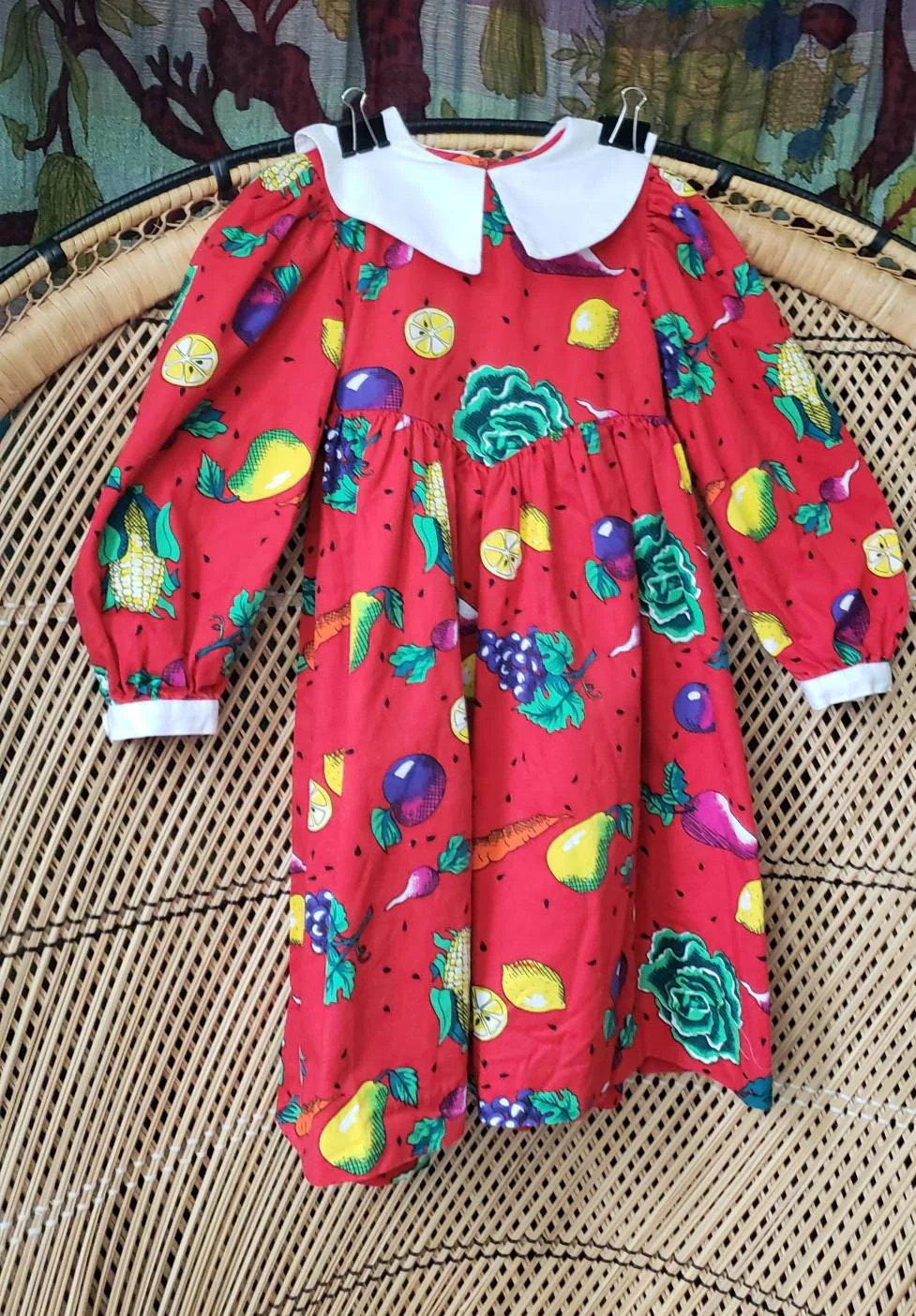 80s Fruits and Veggies Dress 4t by Cary San Francisco - Image 5