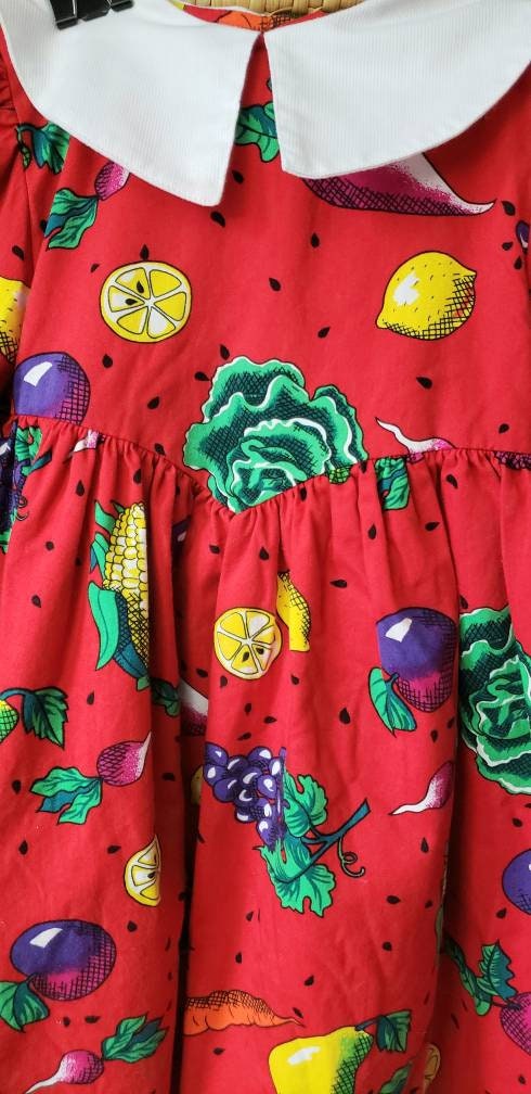 80s Fruits and Veggies Dress 4t by Cary San Francisco - Image 7