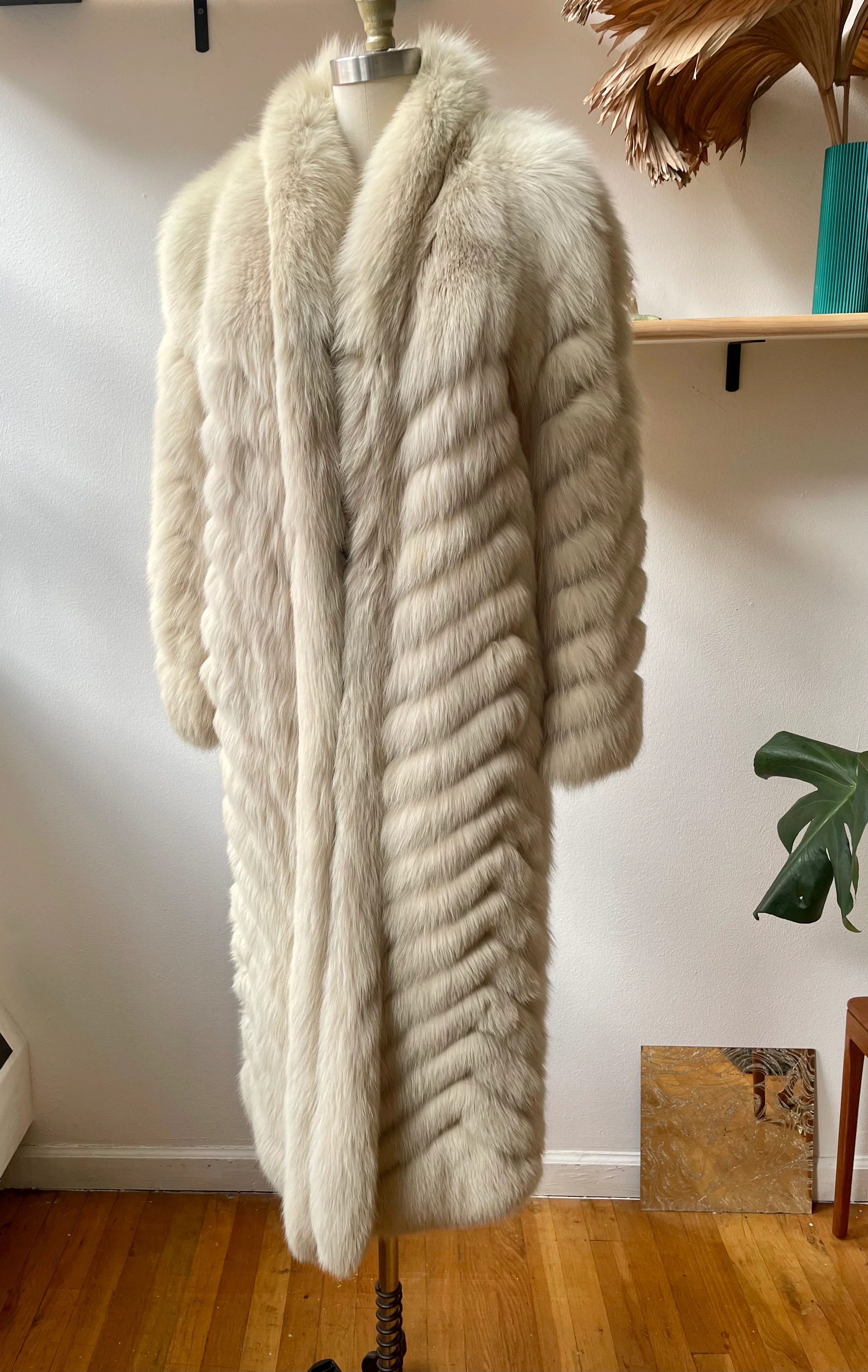 80s Full Length Fox Fur Coat By Stephen Burrows - Image 4