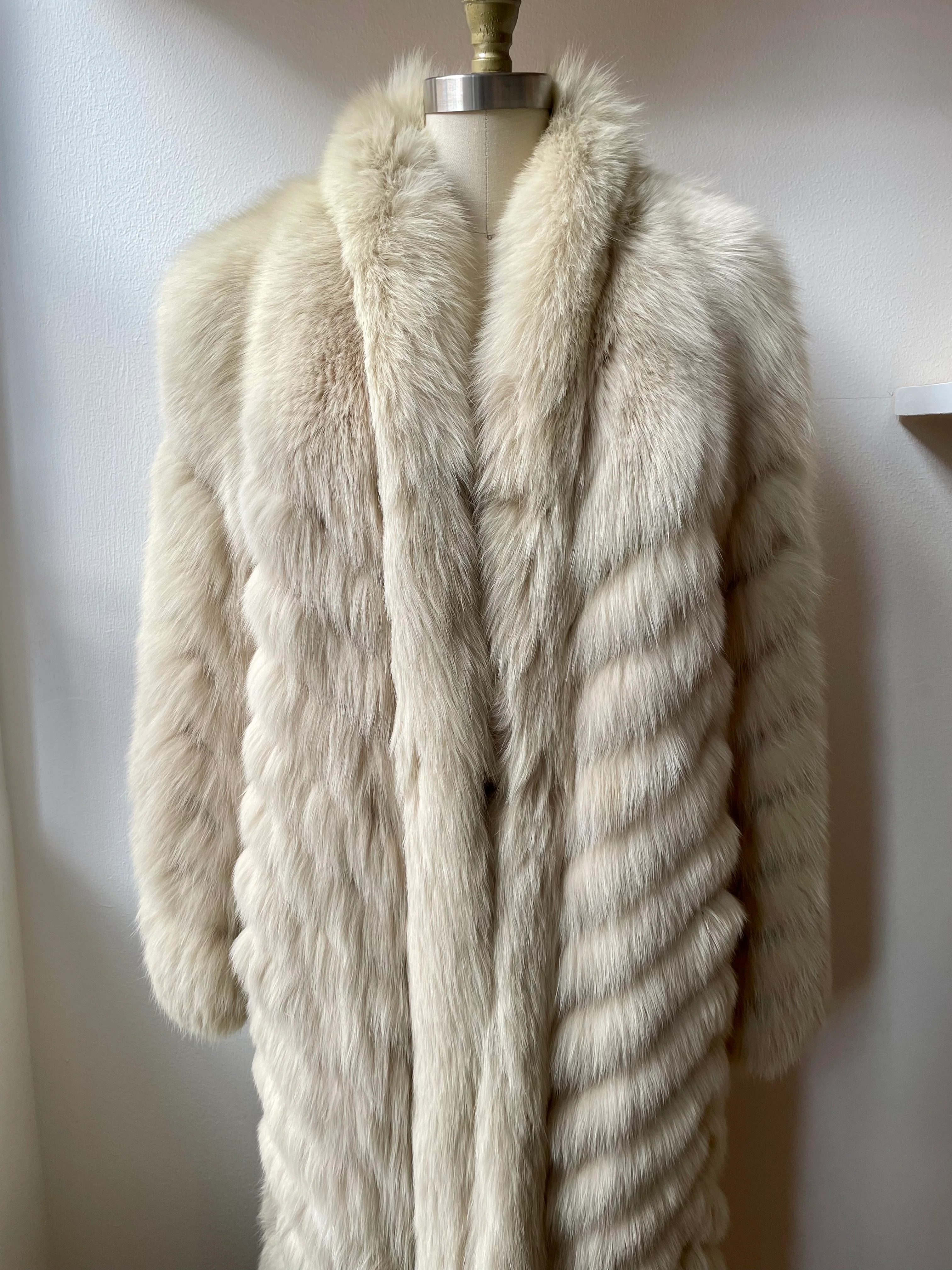 80s Full Length Fox Fur Coat By Stephen Burrows - Image 5