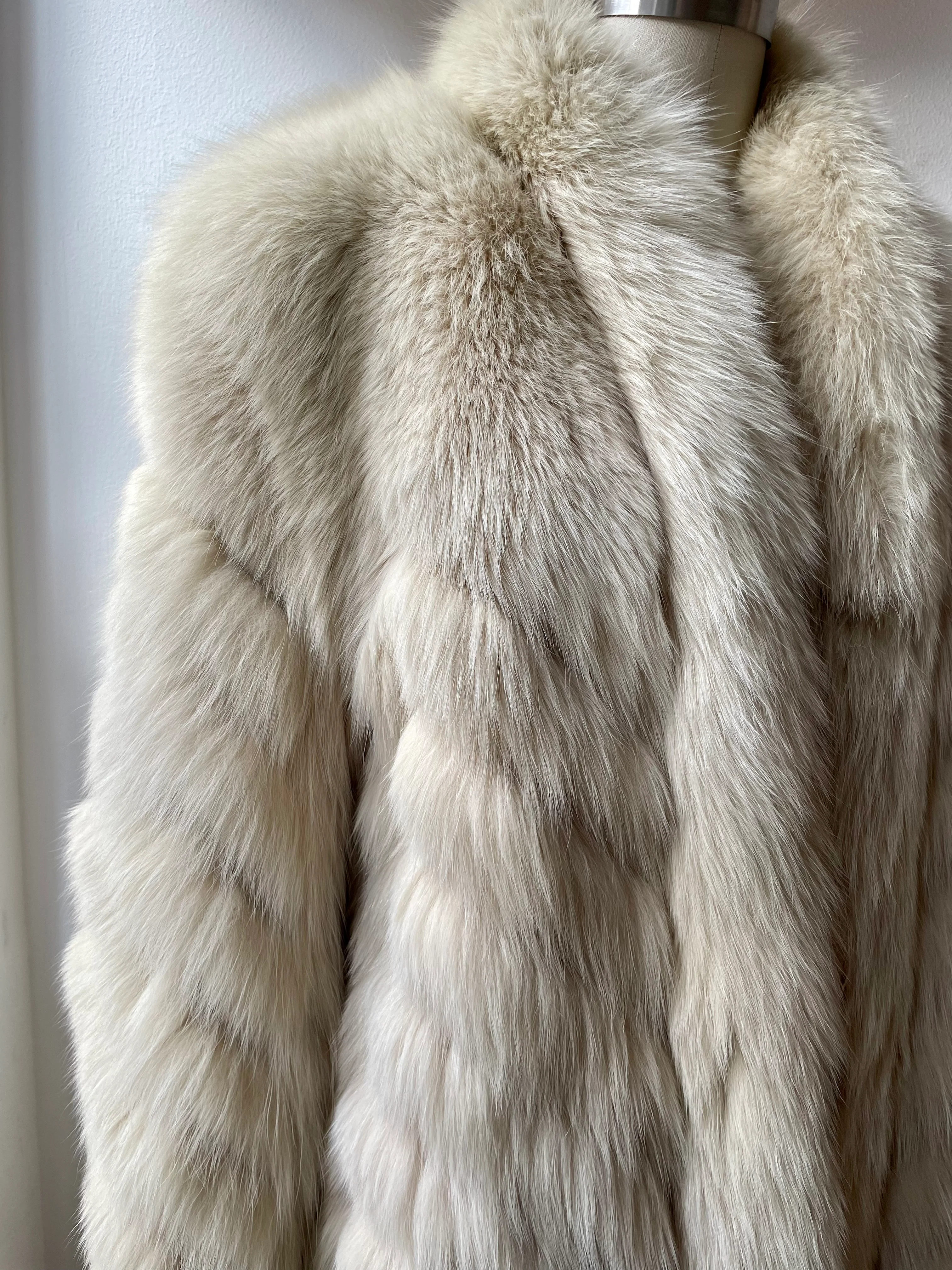 80s Full Length Fox Fur Coat By Stephen Burrows - Image 9