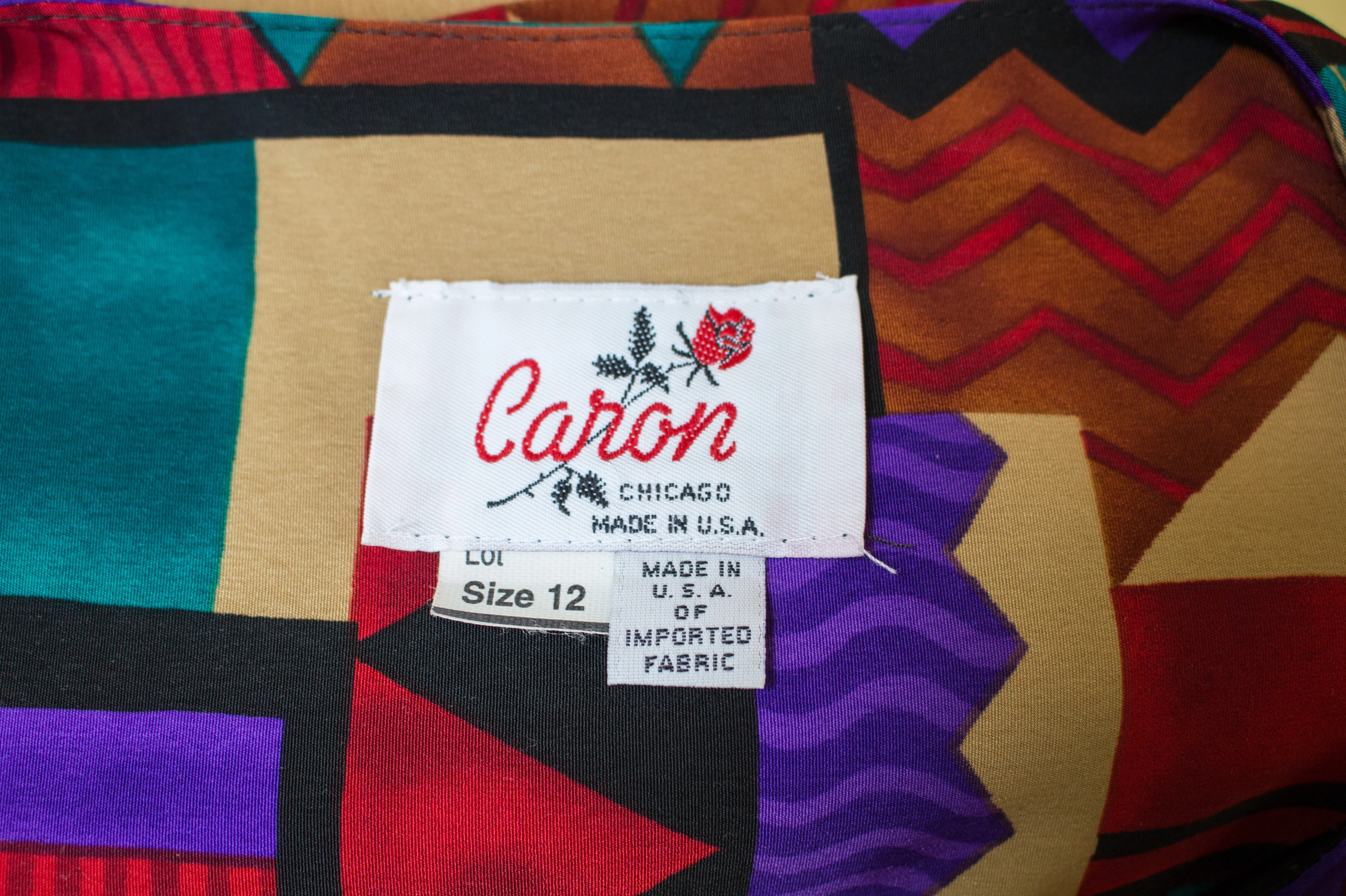 80s Funky Geometric Print One Button Jacket/blazer By Caron Chicago - Image 4