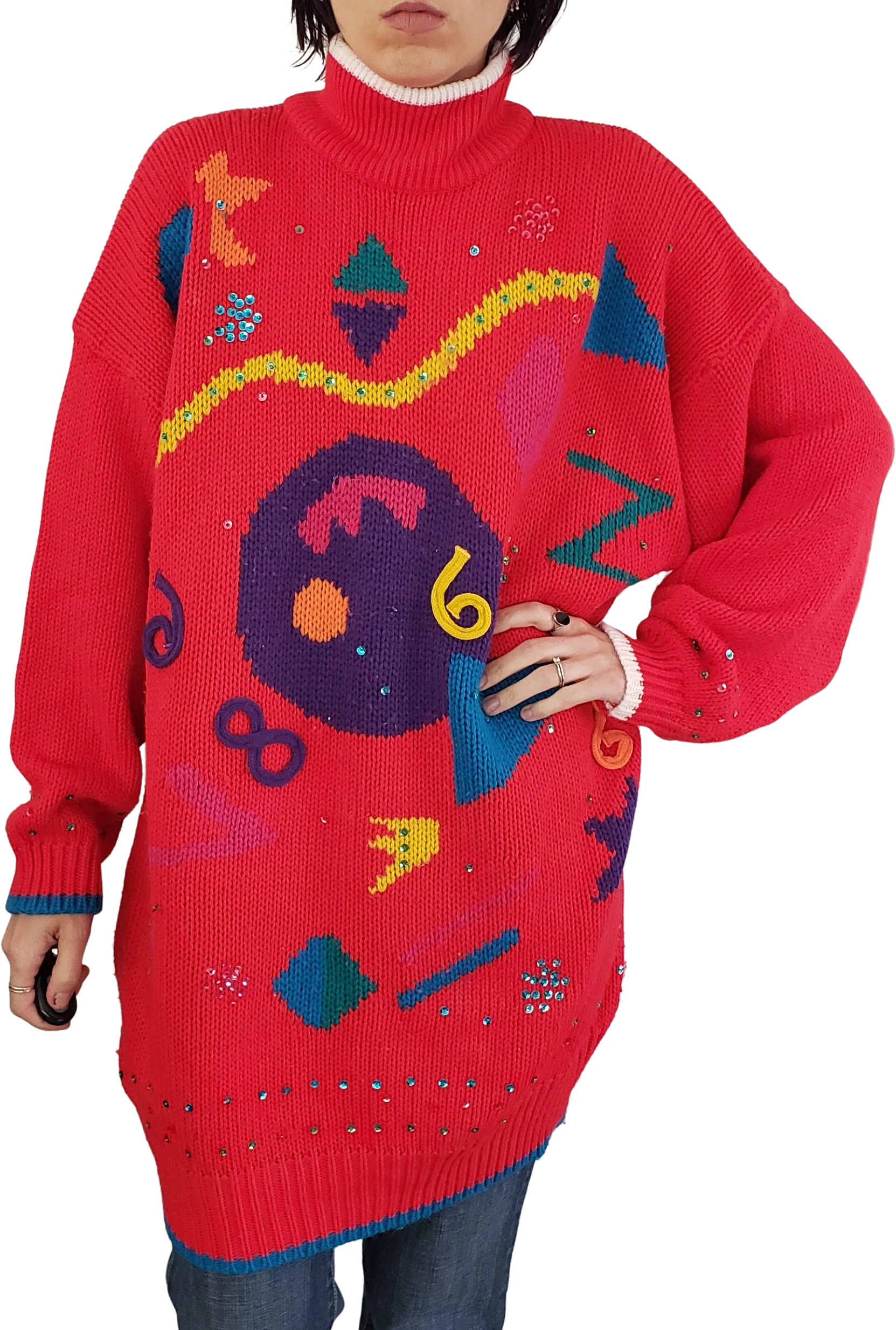 80s Funky Loud Sweater By International Sport Co