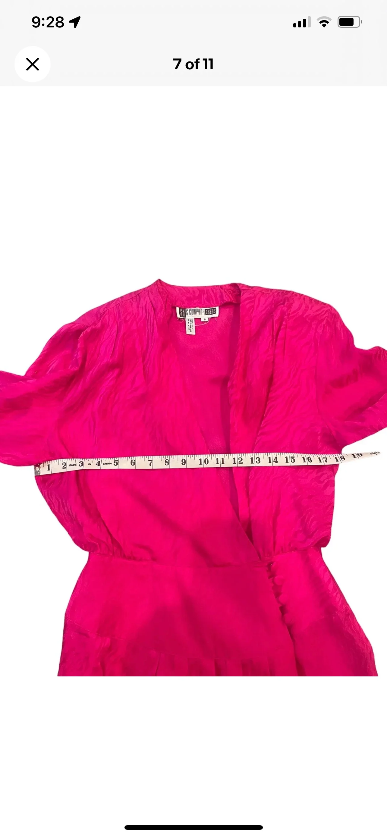 80s Fuschia Wrap Cinch Waist Secretary Bombshell Dress By Sk & Company Dress - Image 6