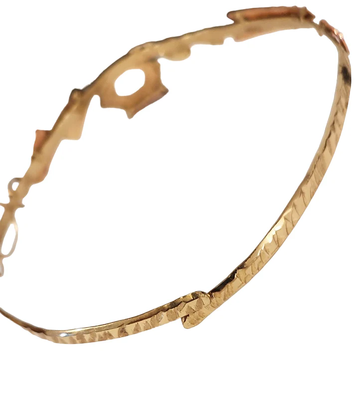 80s Geometric Artisan Made Mixed Metal Choker Collar - Image 5