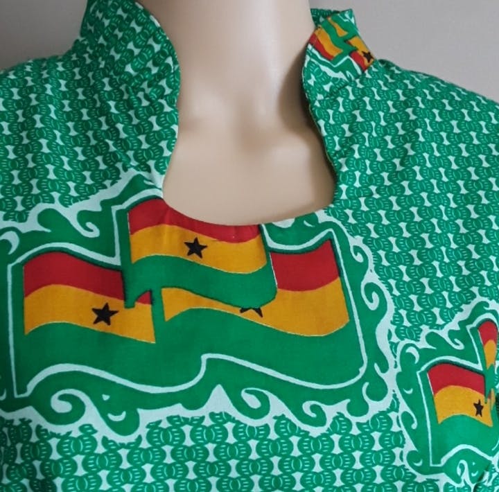 80's Handcrafted Ghana Flag Tunic Top - Image 3