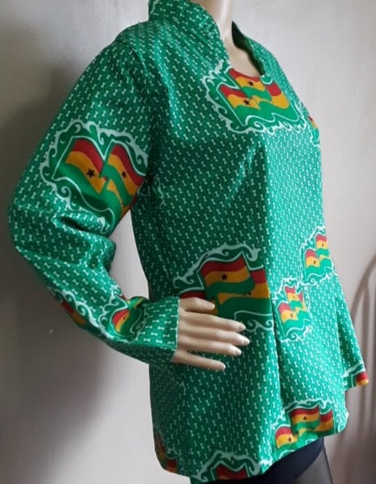 80's Handcrafted Ghana Flag Tunic Top - Image 4