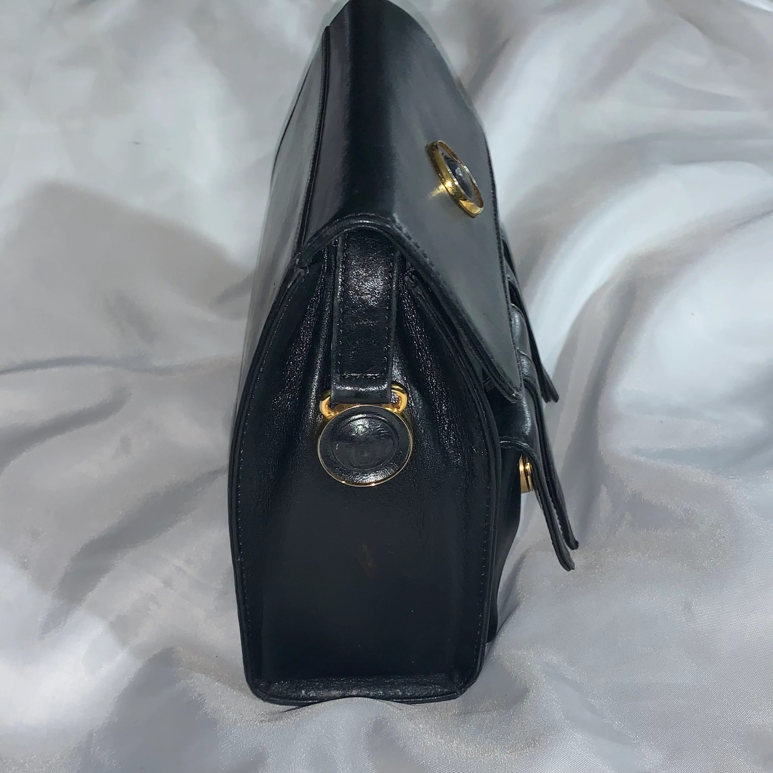 80s Gianni Versace Couture Black Calfskin Shoulderbag By Gianni Versace - Image 9