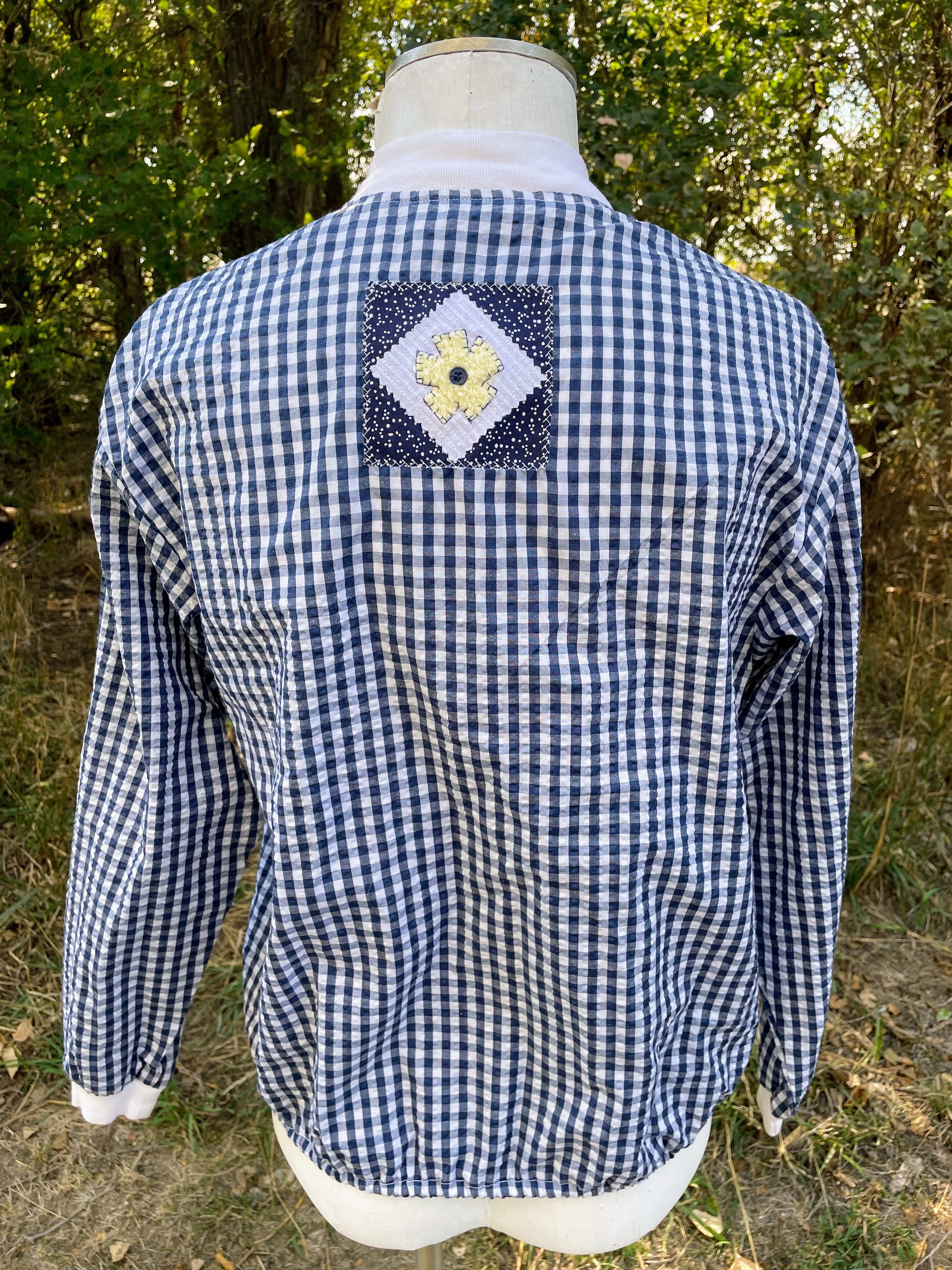 80s Gingham Seer Sucker Blouse Flowers Daisy Buttons By My Favorite Clothes - Image 4
