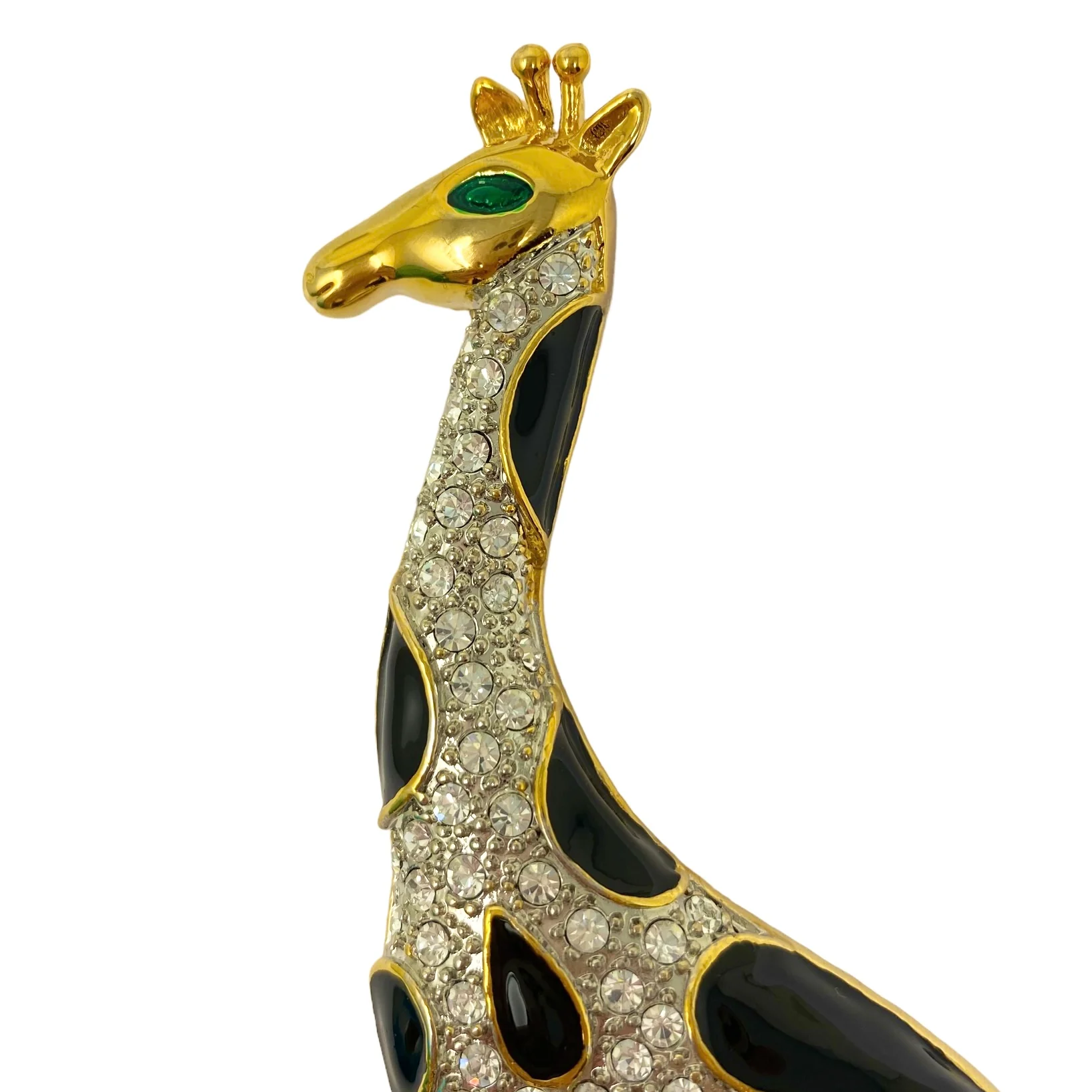 80s Giraffe Rhinestone Brooch - Image 4