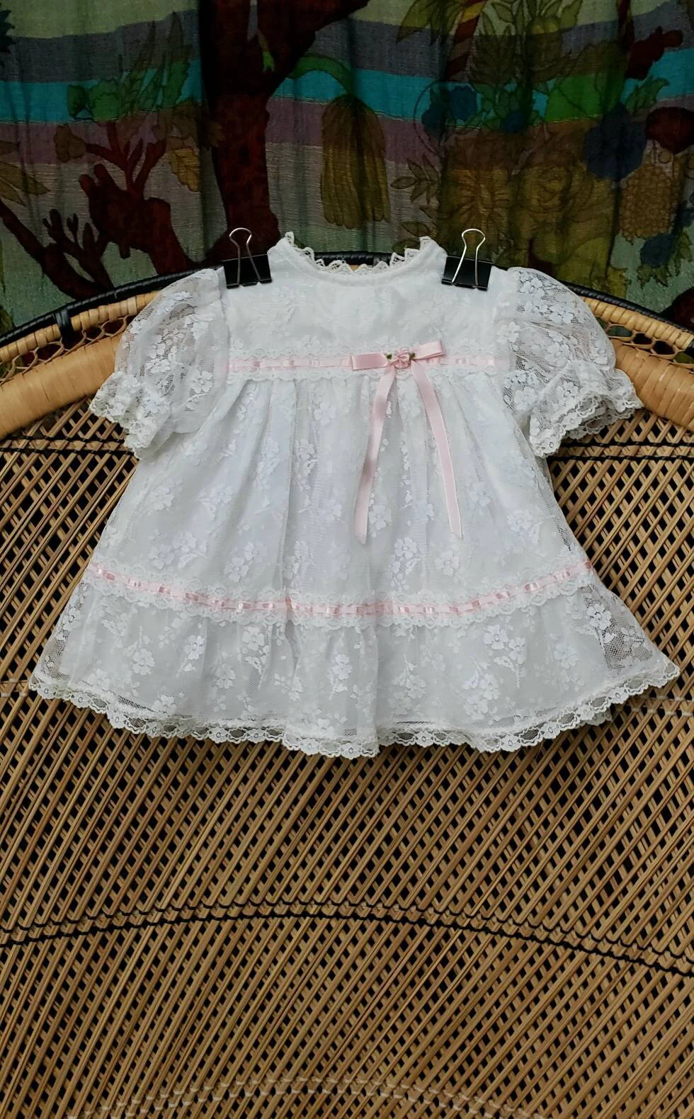 80s Girls White Lace Dress 6m by The Ribbons & Lace Collection - Image 3