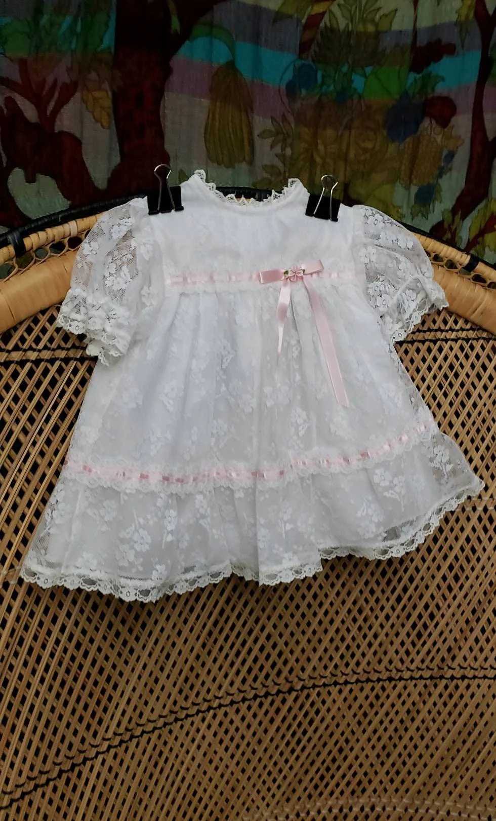 80s Girls White Lace Dress 6m by The Ribbons & Lace Collection - Image 5