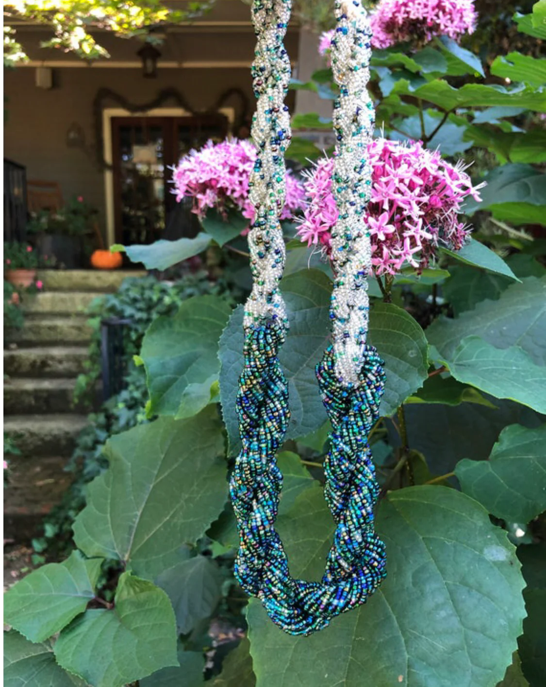 80s Glass Beaded Necklace - Image 5