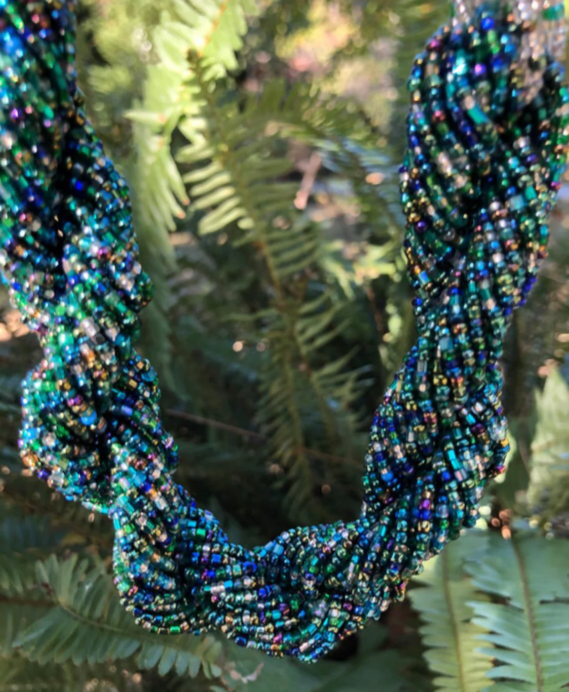 80s Glass Beaded Necklace - Image 7