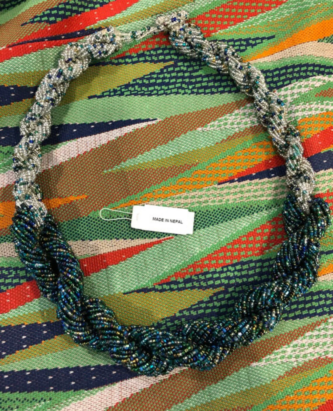 80s Glass Beaded Necklace - Image 9