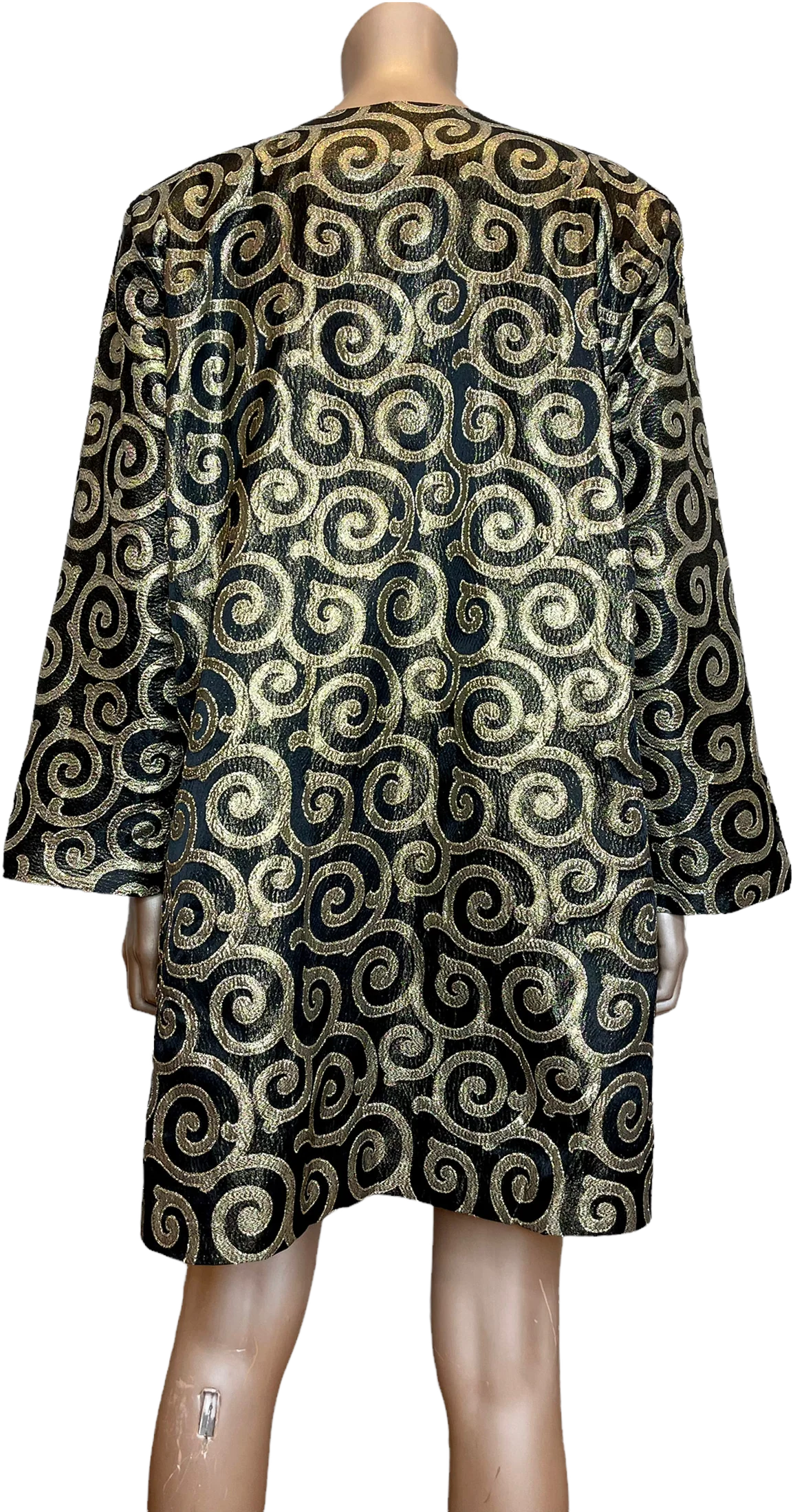 80s Gold Brocade Holiday Dress By Magnitude - Image 2