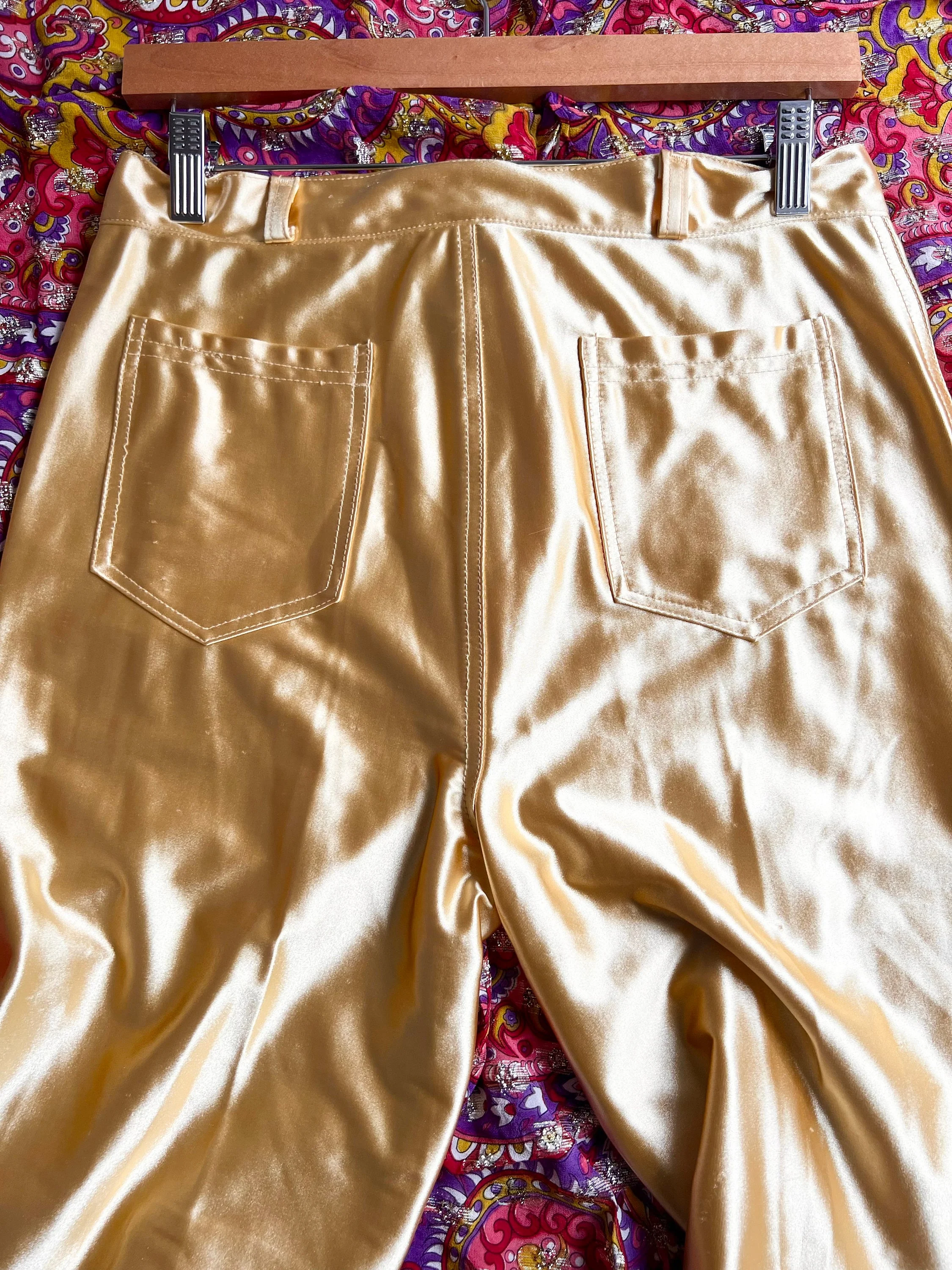 80s Gold Frederick’s of Hollywood Shiny Disco Pants Tapered Leg by Frederick’s of Hollywood - Image 6
