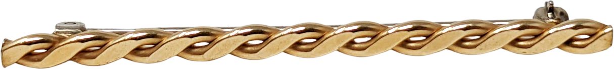80s Gold Tone Twisted Tie Bar Pin By Krementz