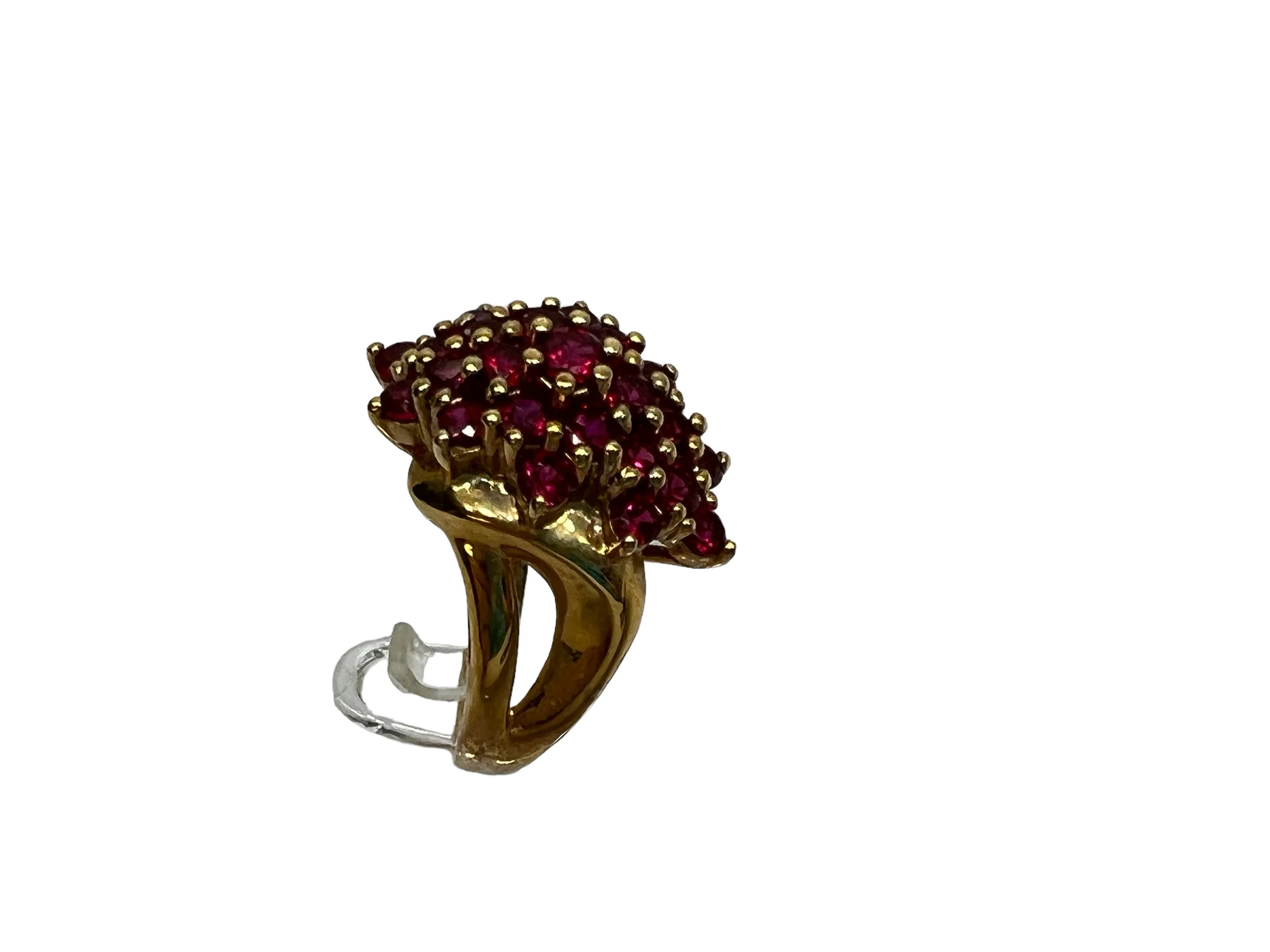80s Gold Vermeil Cluster Waterfall Ring Lab Rubies 9 By Ross Simons - Image 9