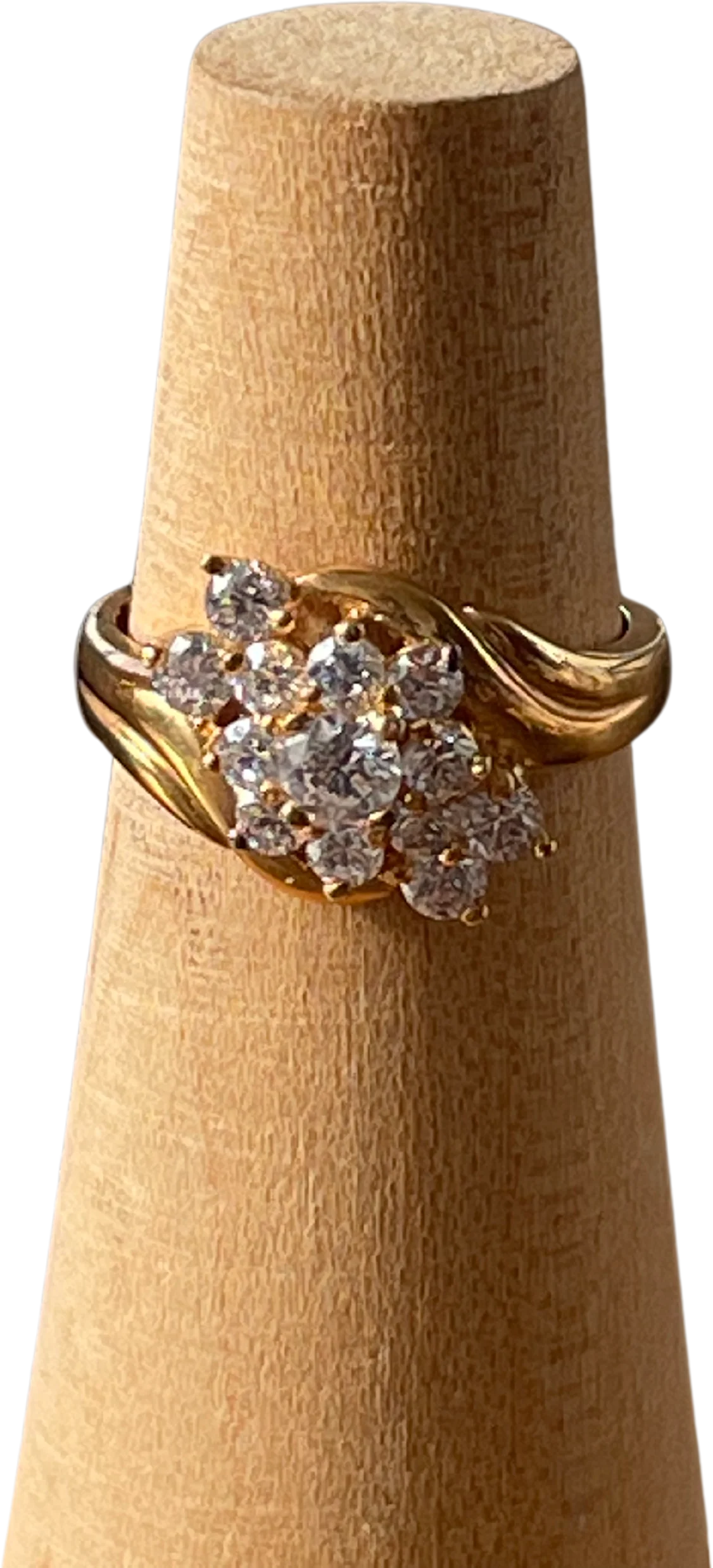 80s Gold Vermeil Cz Ring - Image 2