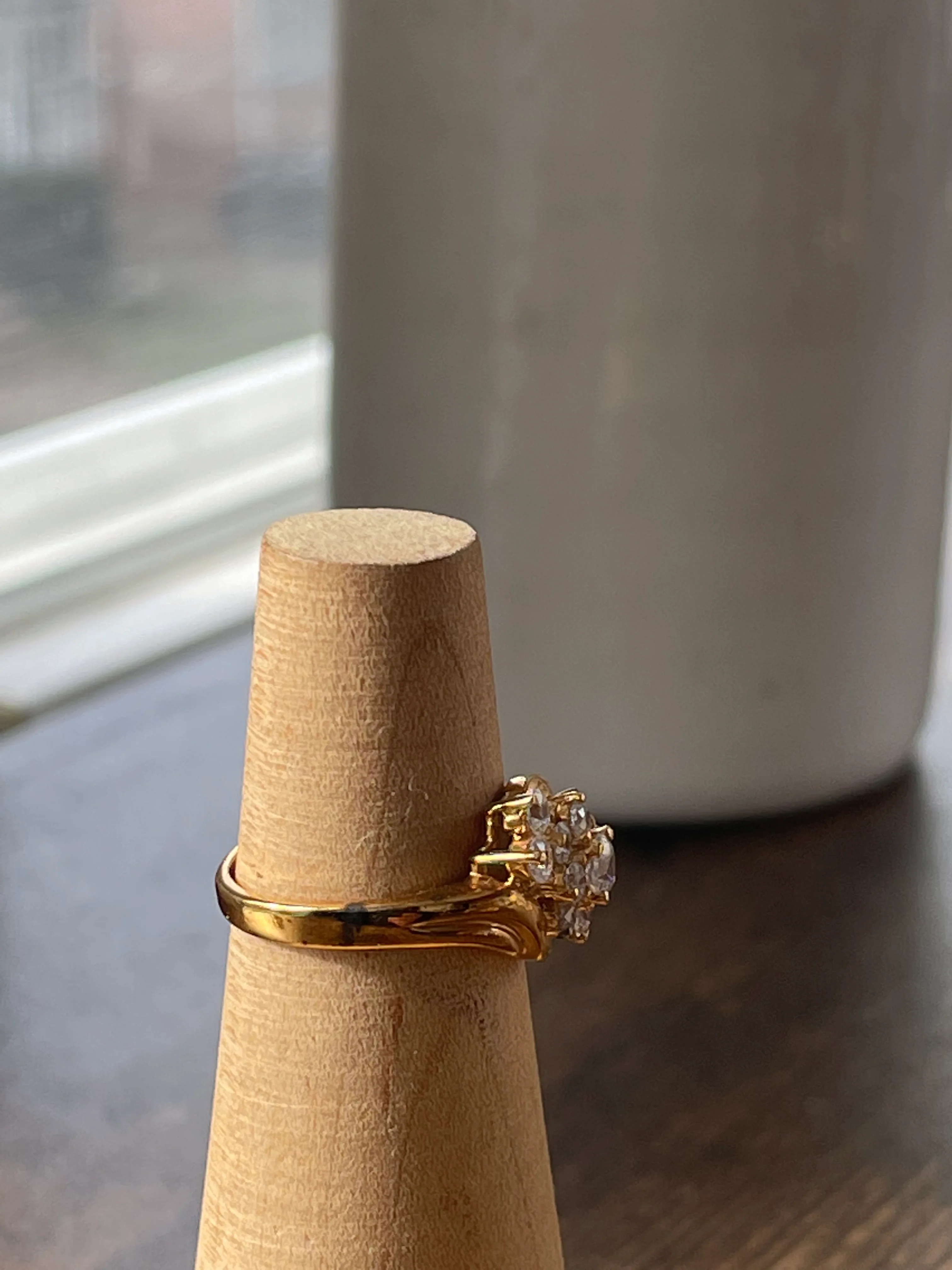 80s Gold Vermeil Cz Ring - Image 3