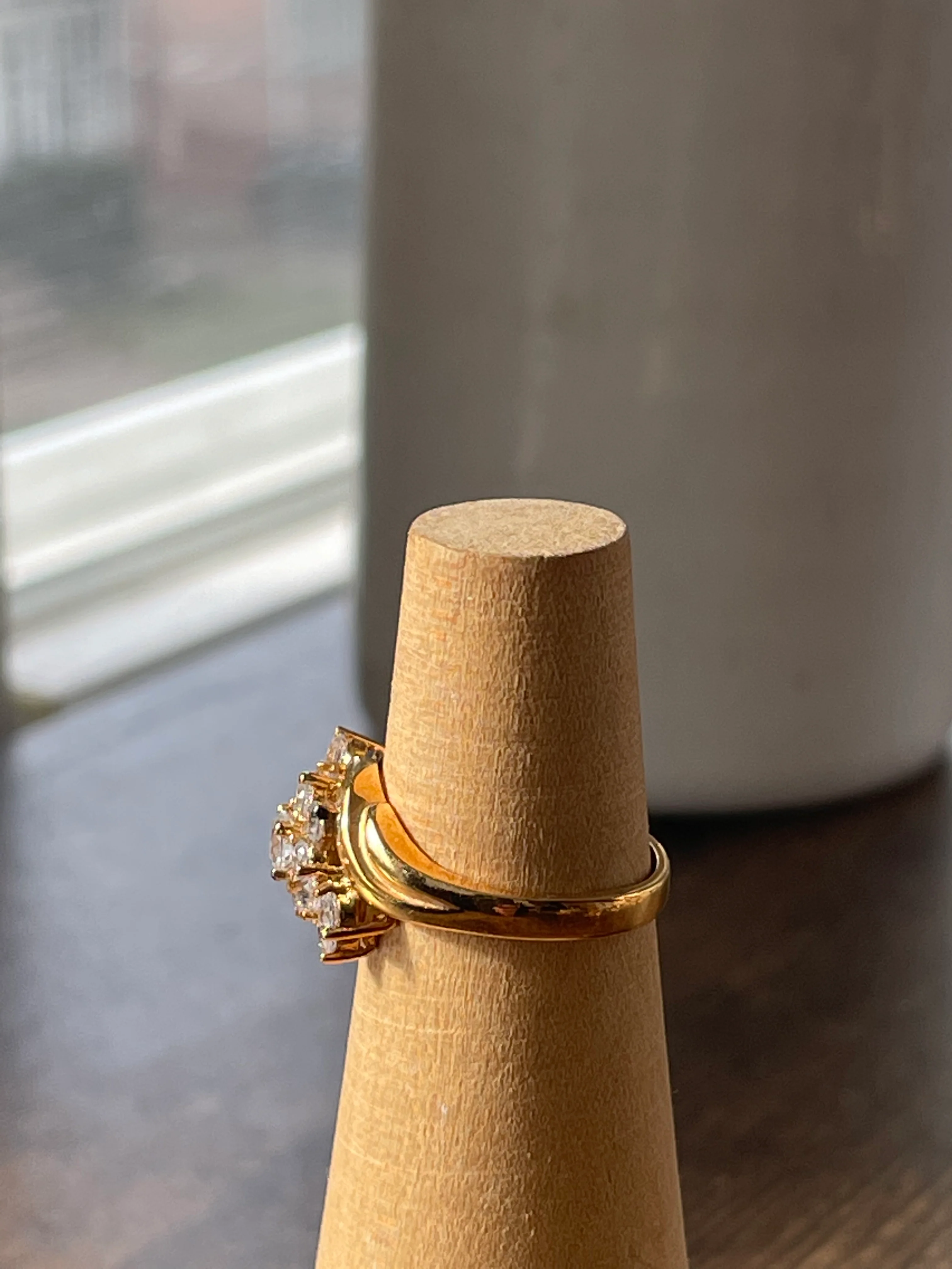 80s Gold Vermeil Cz Ring - Image 4