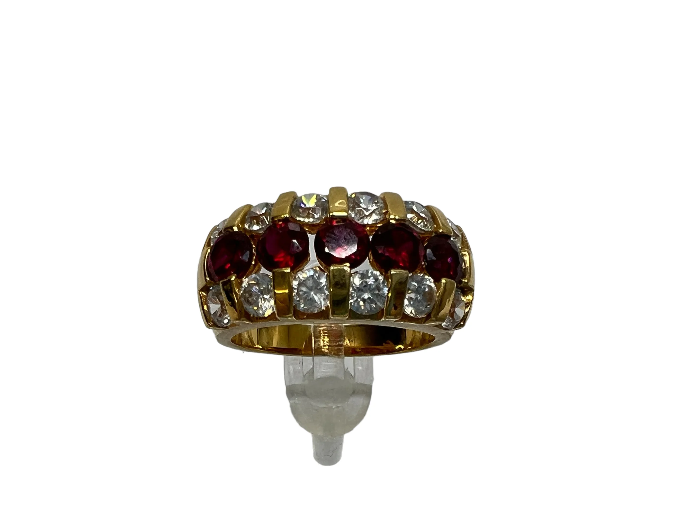 80s Gold Vermeil Lab Ruby And Cz Band Ring Size 9 By Ross Simons - Image 8