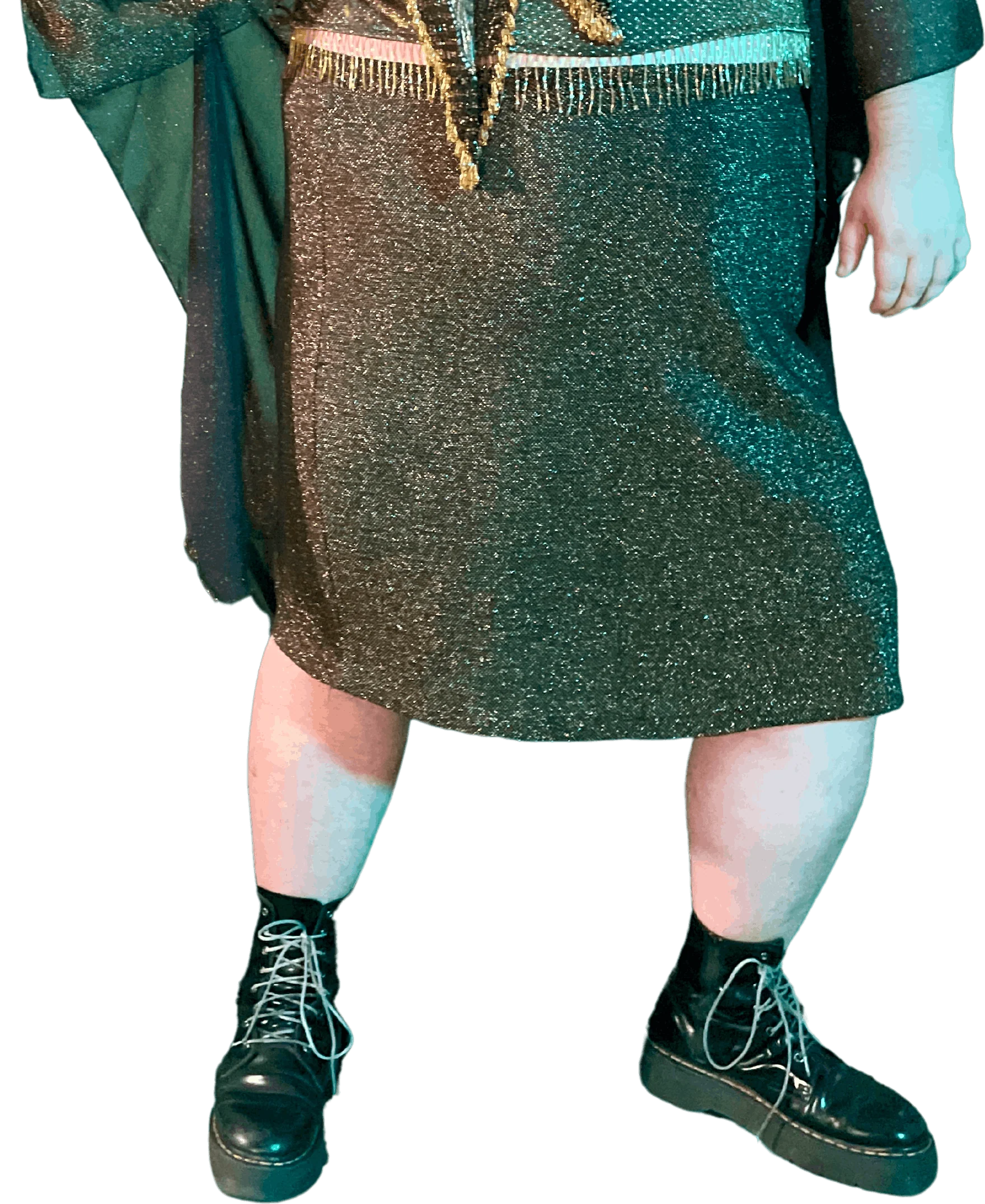 80s Golden Lurex Knit Evening Skirt By Addition-Elle