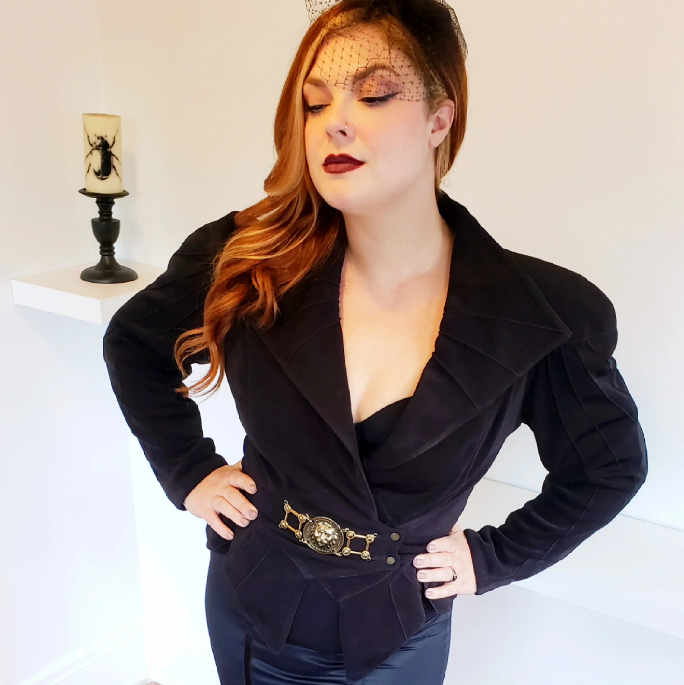80s Goth Glam Suit Skirt Set - Image 6