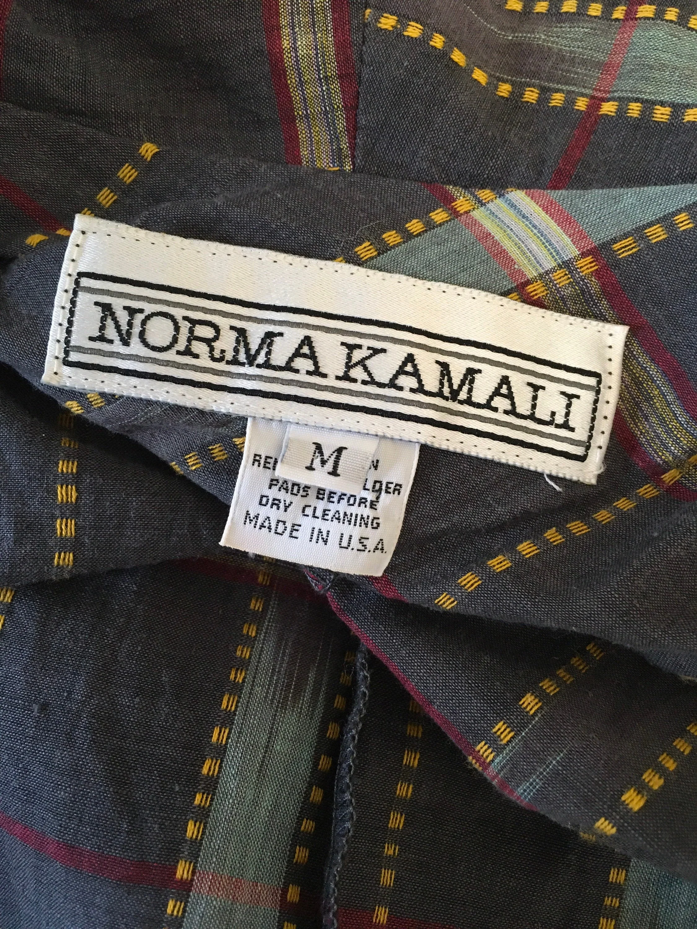 80's Gray and Brown Plaid Jumpsuit by Norma Kamali - Image 8