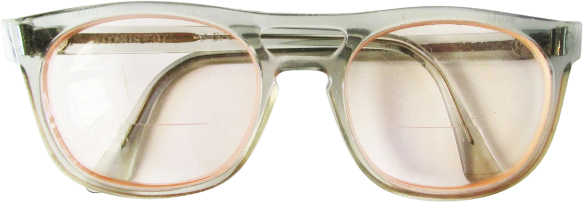80s Gray Frame Eyewear Glasses with Pink Lenses