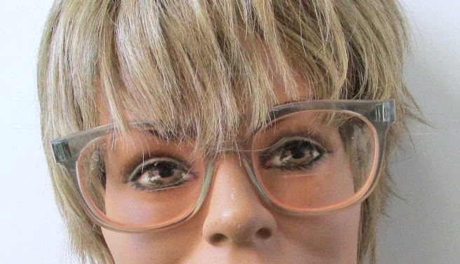 80s Gray Frame Eyewear Glasses with Pink Lenses - Image 2
