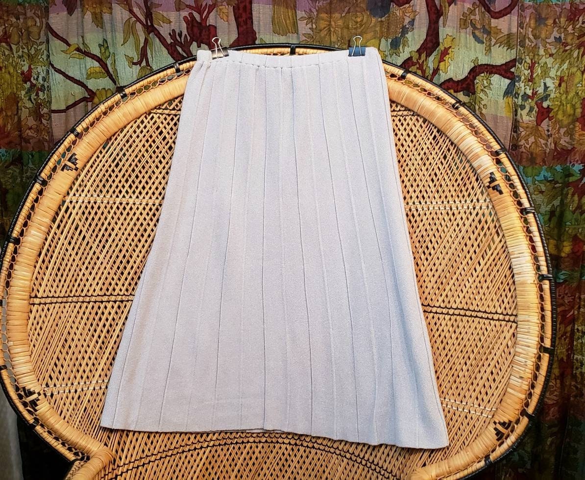 80s Gray Knit Pleated Skirt by Philippe Marques by Philippe Marques - Image 2