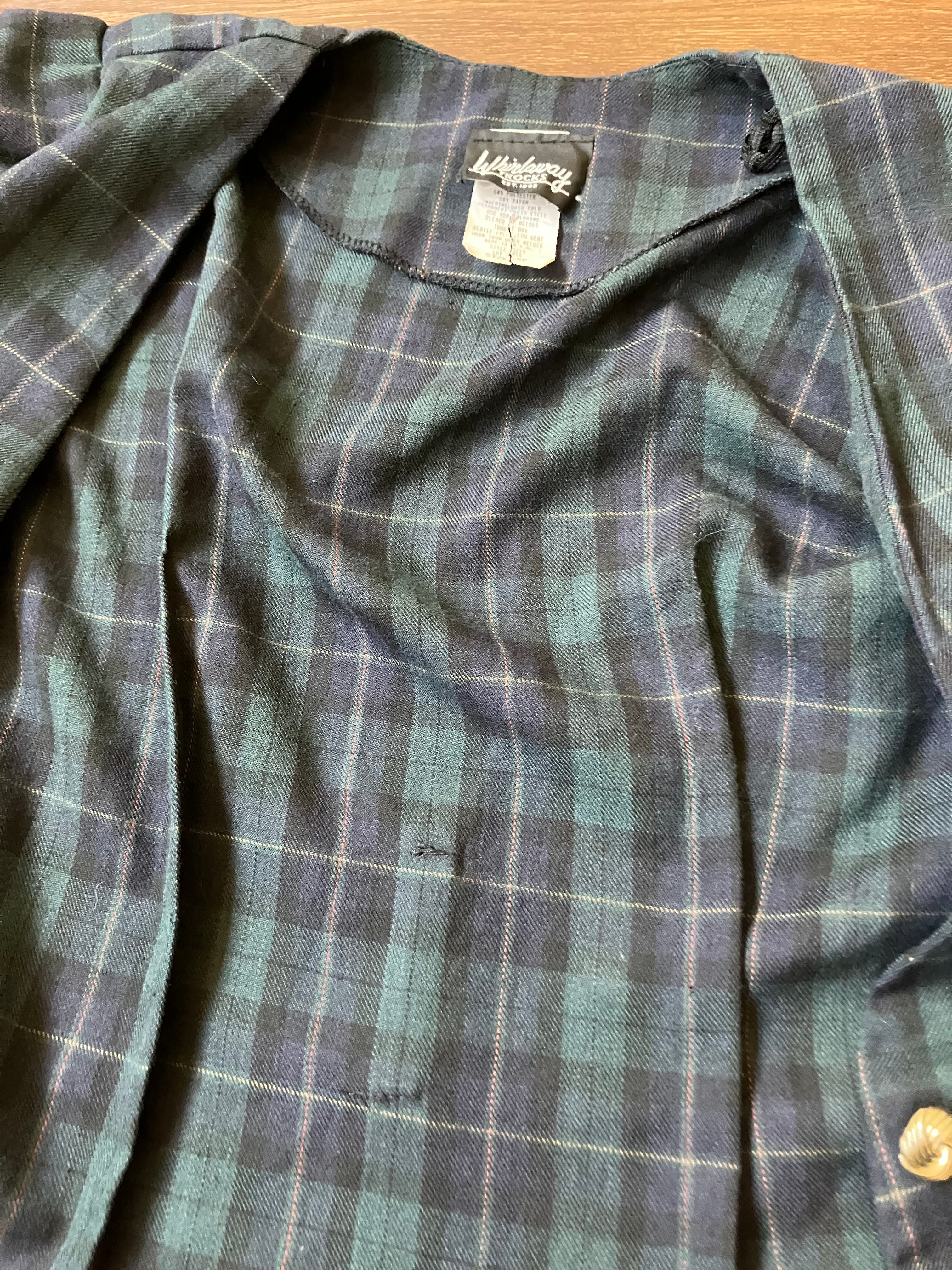 80s Green And Blue Tartan Plaid Midi Dress By Whirlaway Frocks - Image 7
