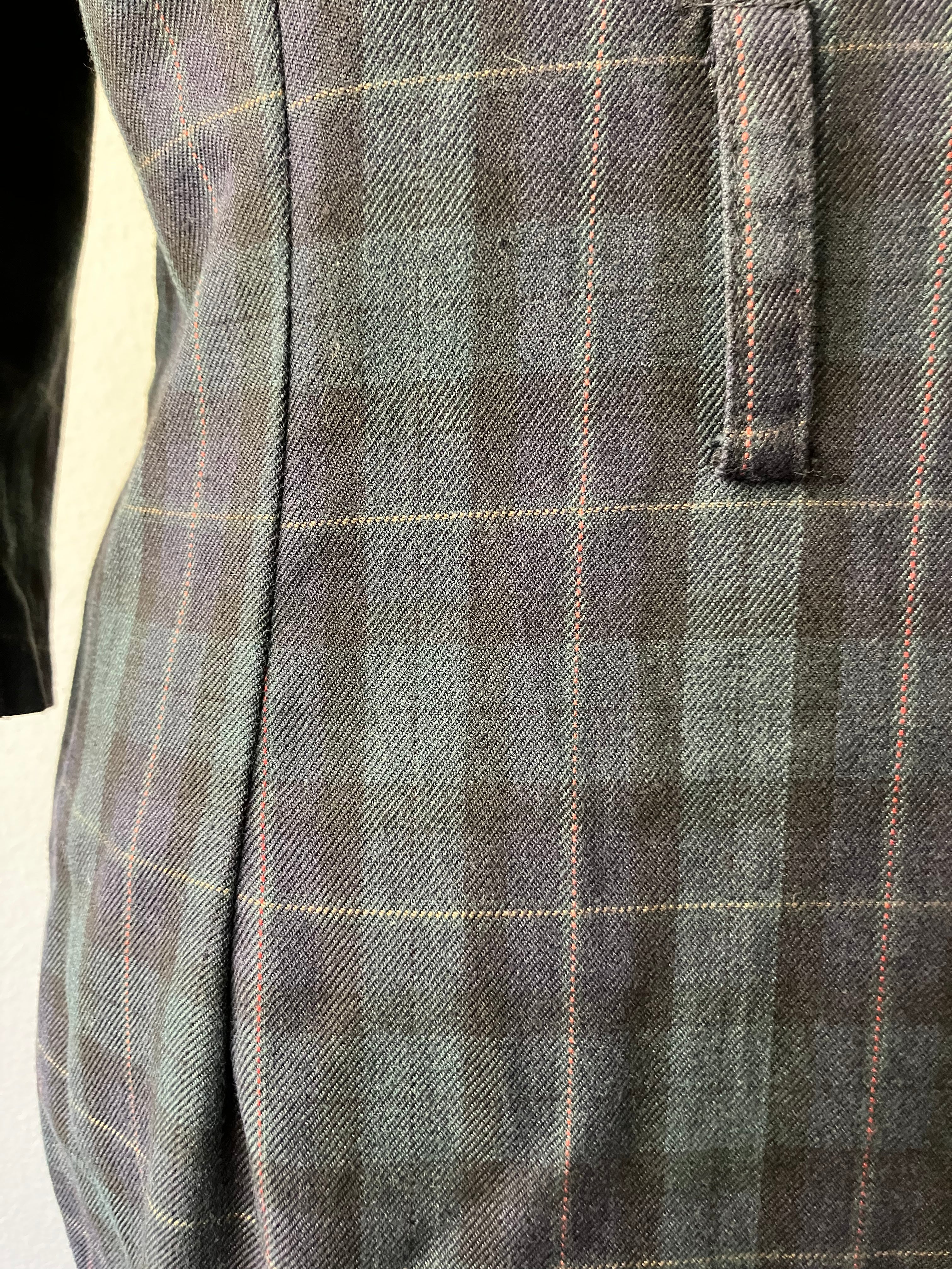 80s Green And Blue Tartan Plaid Midi Dress By Whirlaway Frocks - Image 9
