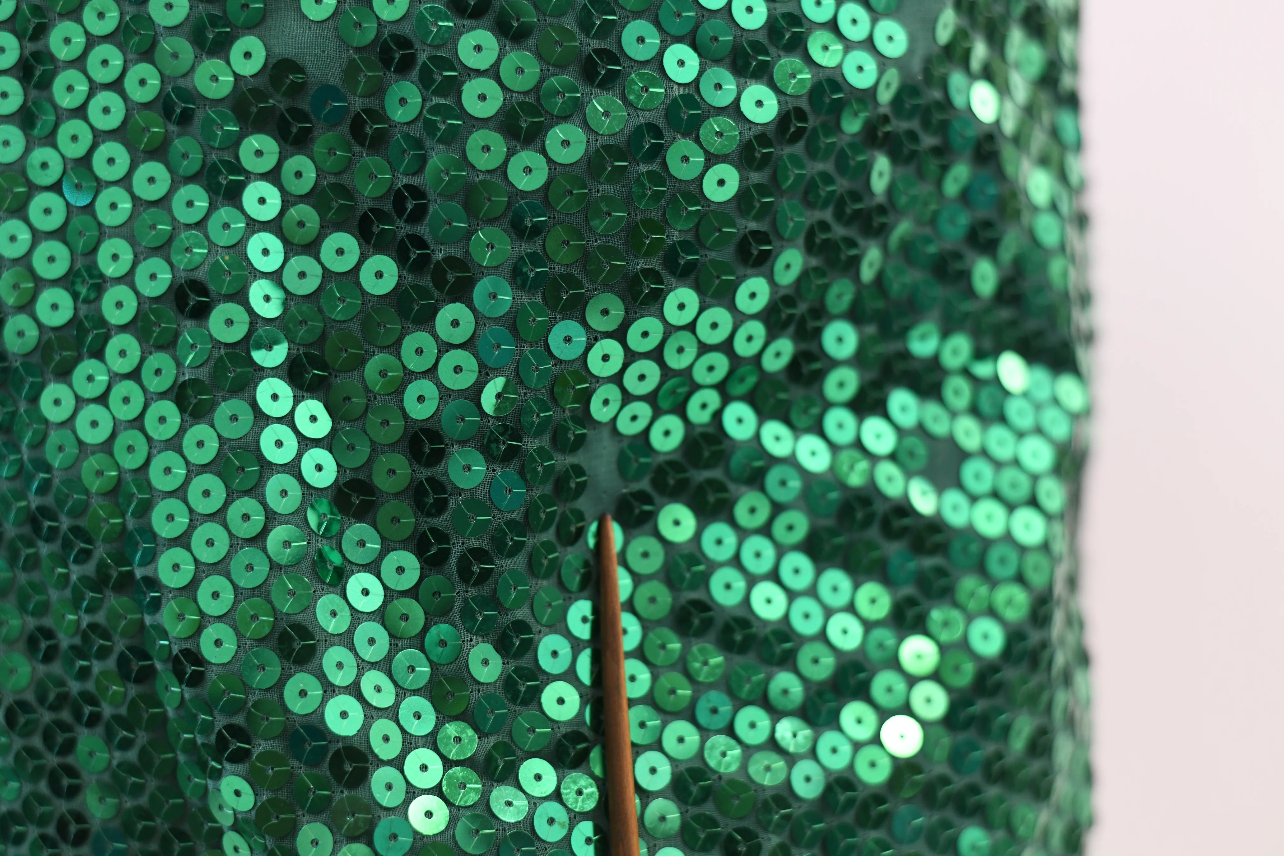 80s Green Sequin Wounded Ruffle Open Back Mini Dress By Alyce Designs - Image 9