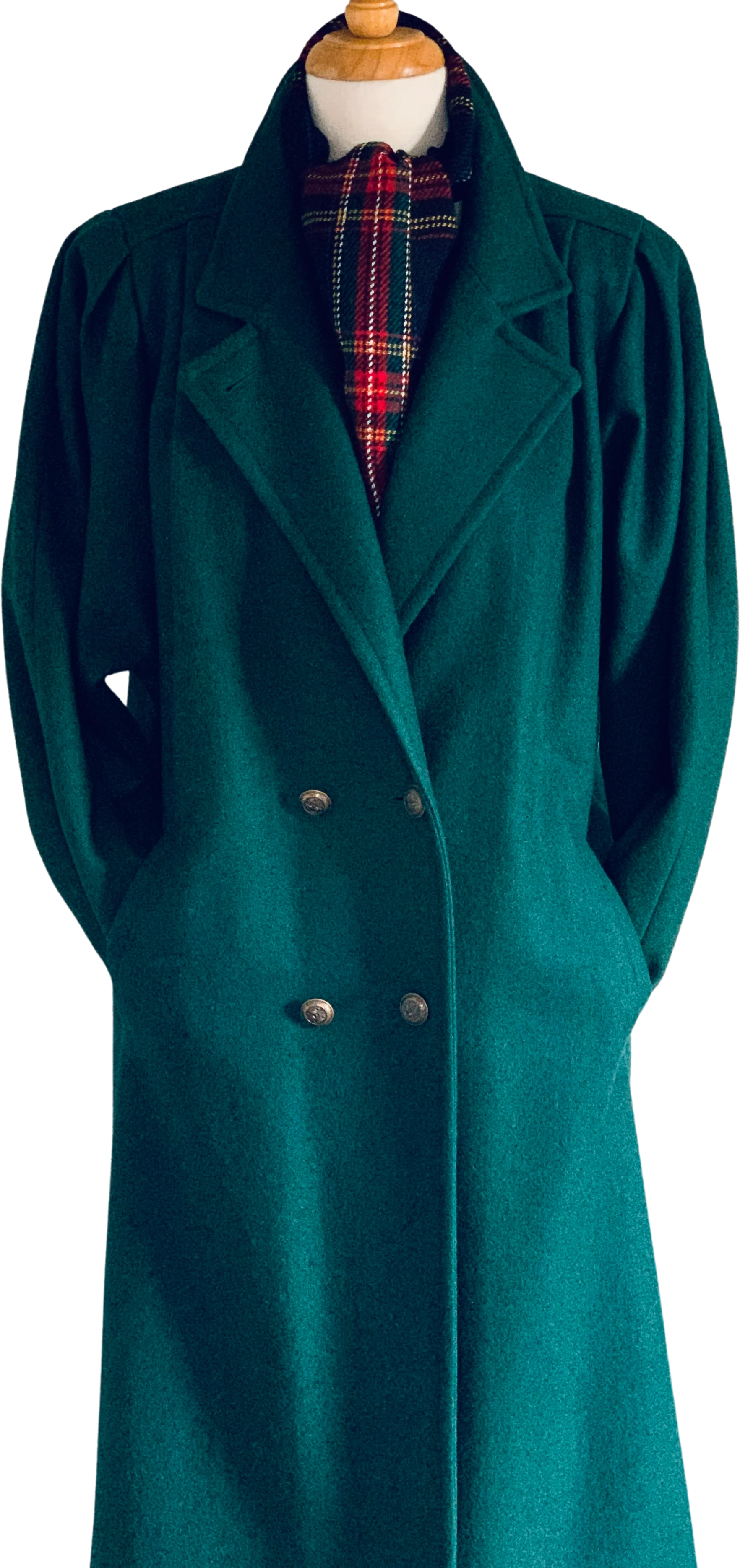 80s Green Wool Coat