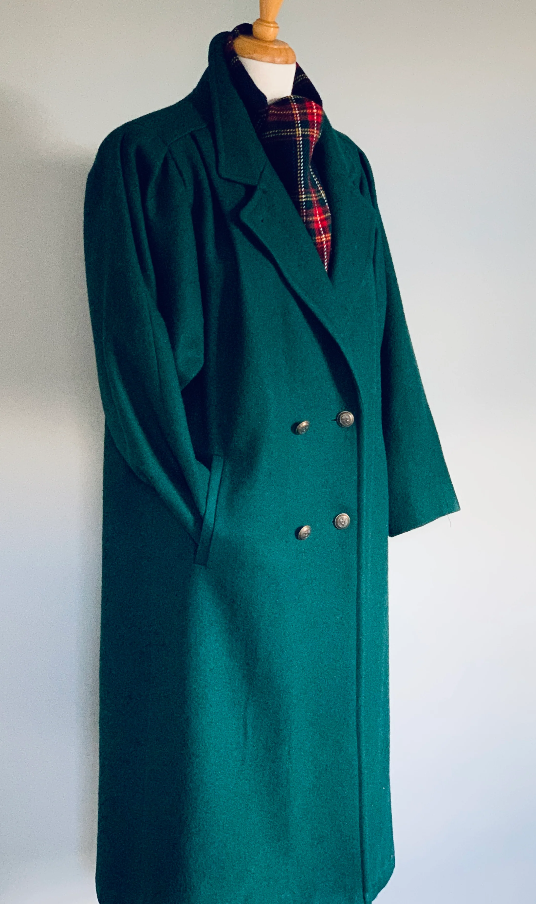 80s Green Wool Coat - Image 10