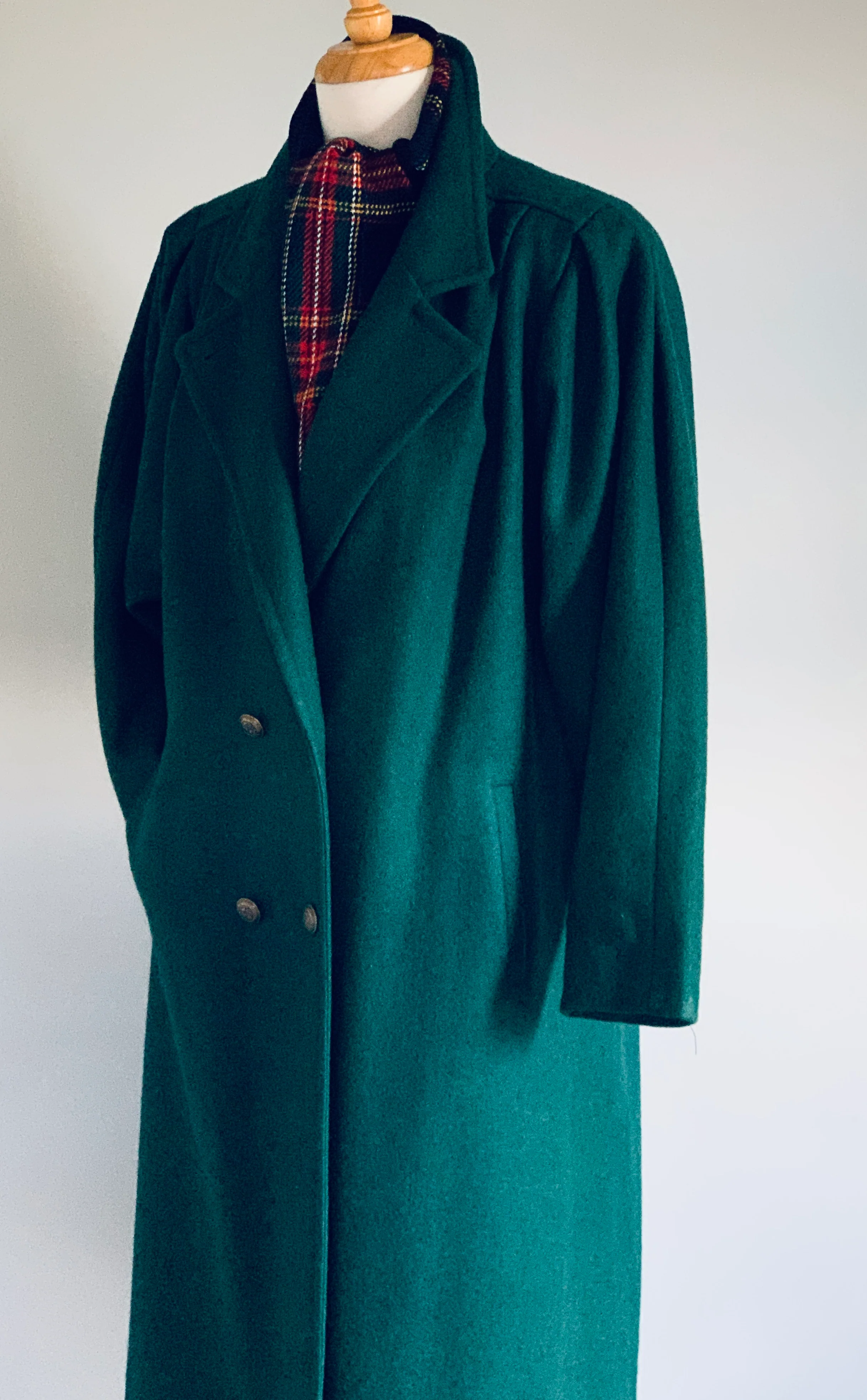 80s Green Wool Coat - Image 11