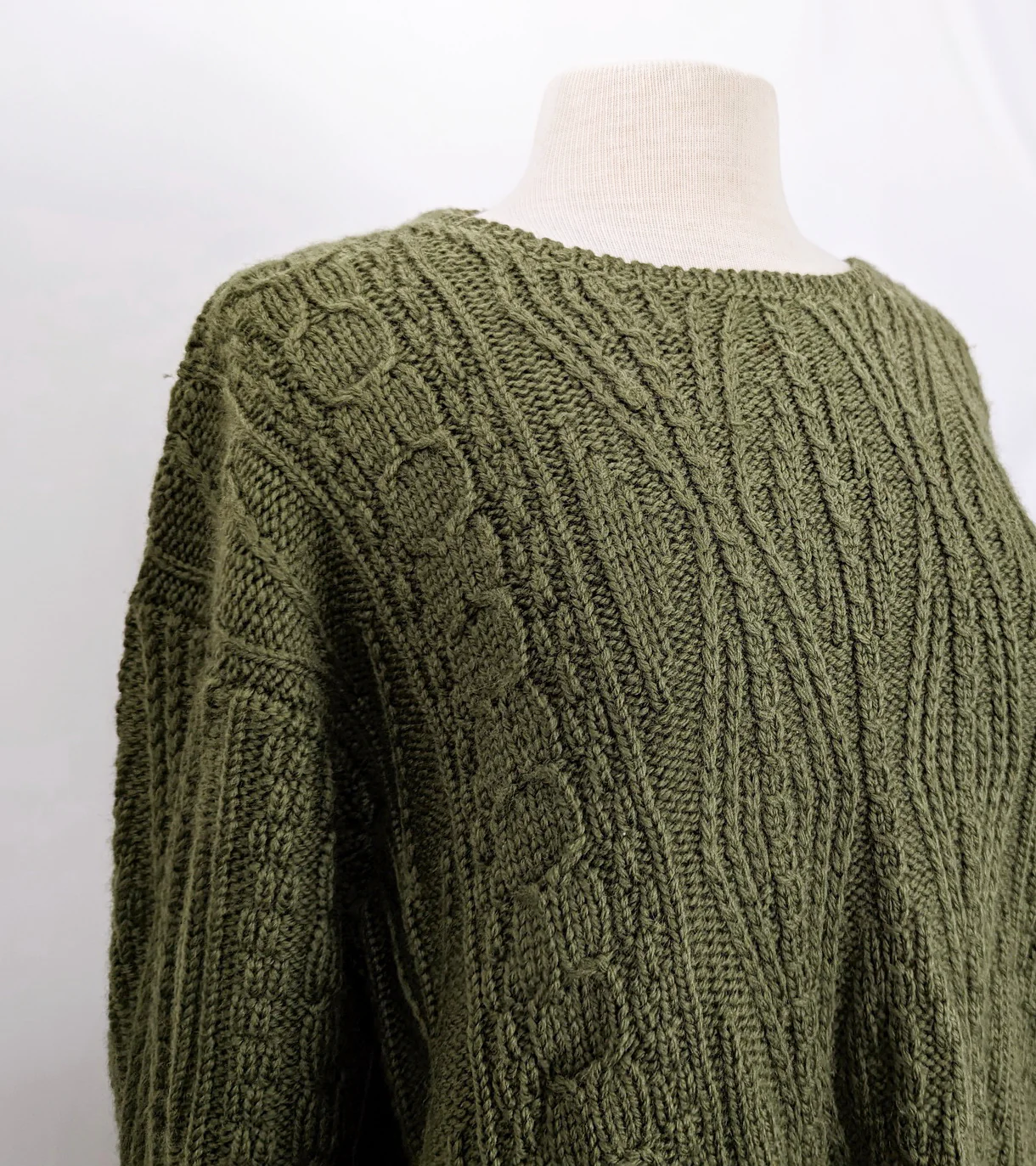 80s Green Wool Pullover Chunky Knit Sweater By L.L. Bean - Image 4