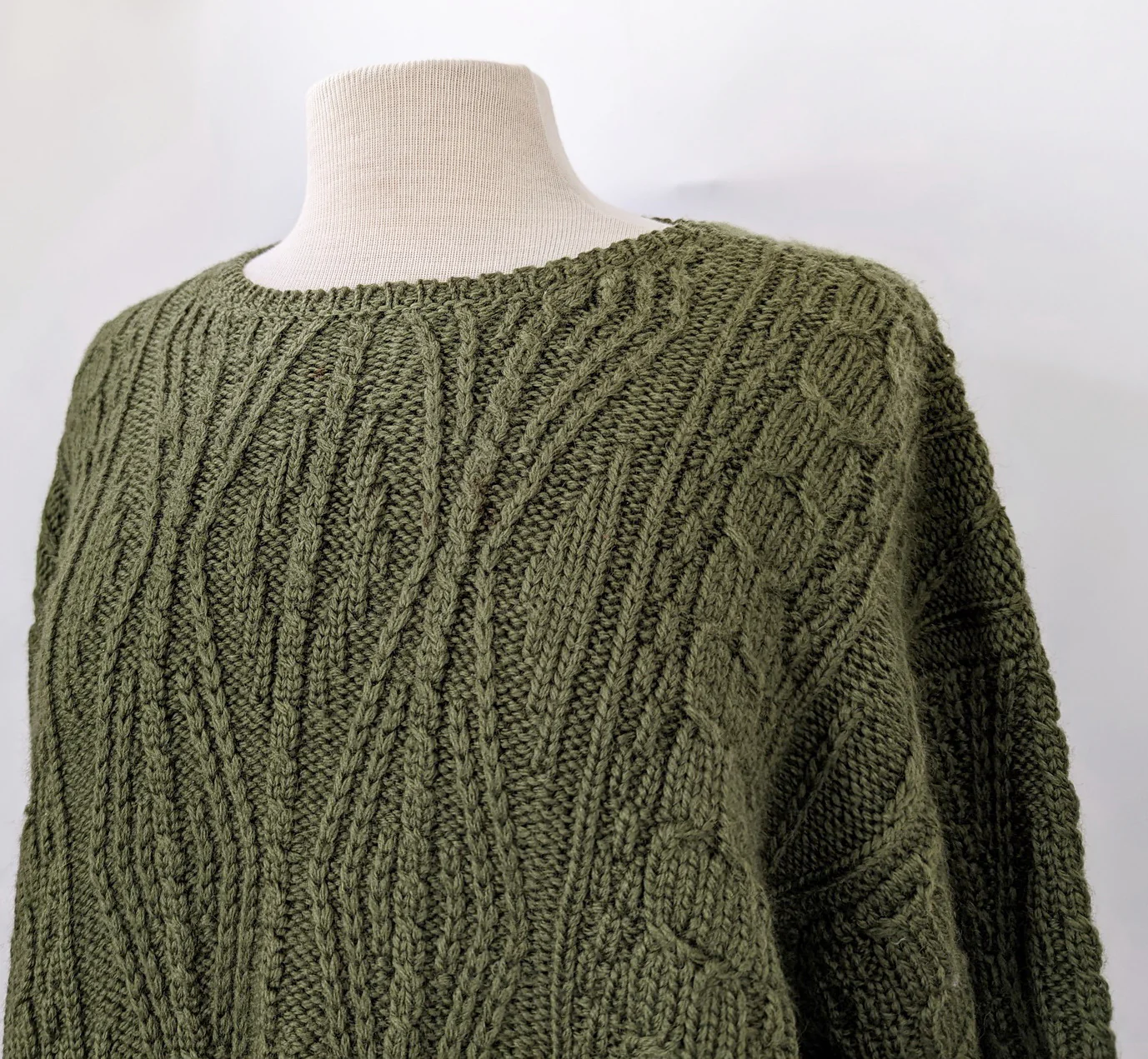 80s Green Wool Pullover Chunky Knit Sweater By L.L. Bean - Image 5