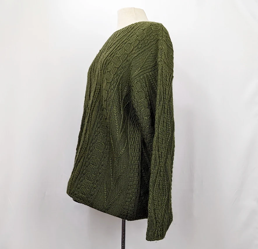80s Green Wool Pullover Chunky Knit Sweater By L.L. Bean - Image 6